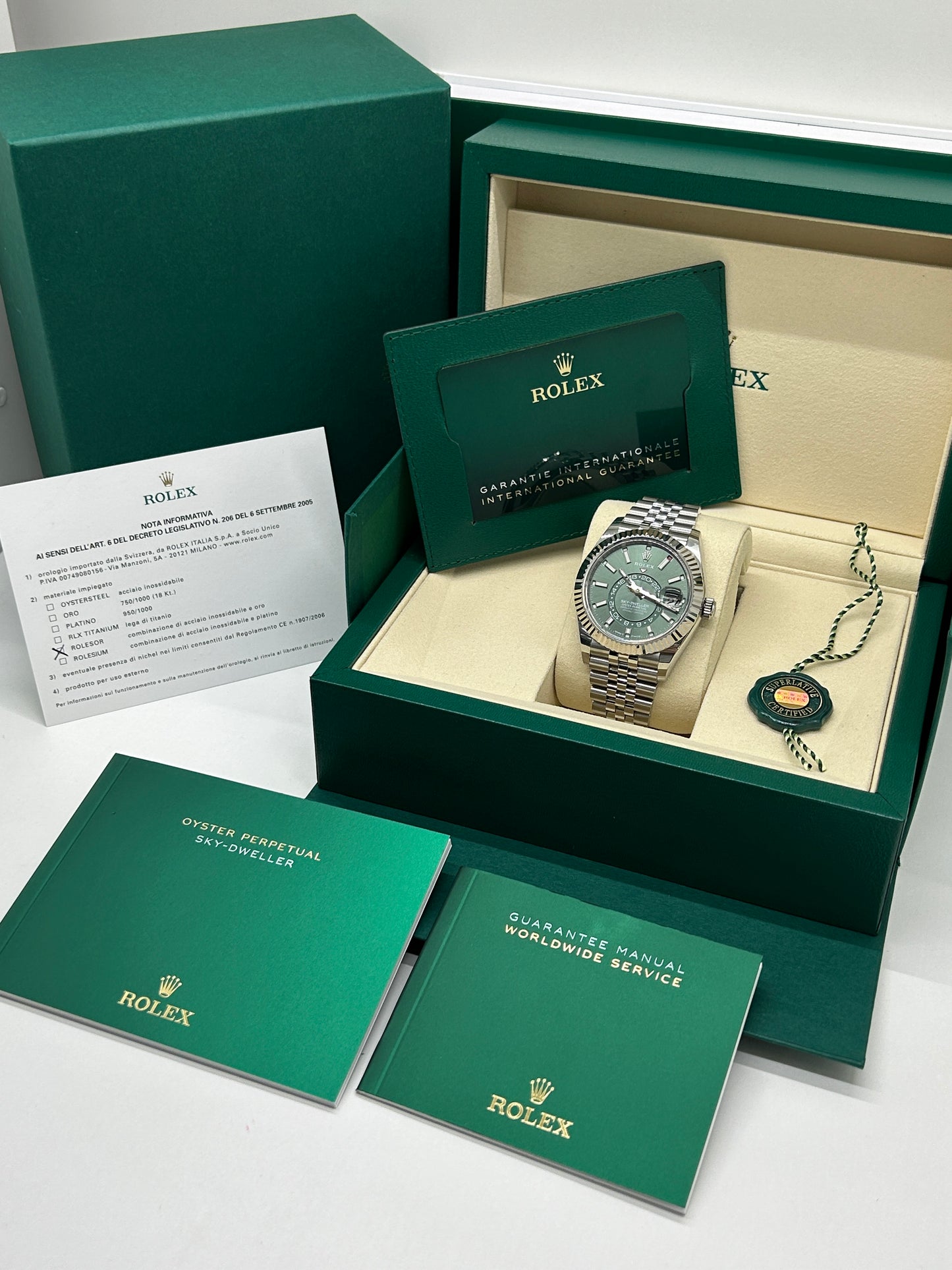 Rolex Sky-Dweller - Green Mint Dial - Ref. 336934 - Like New 2025