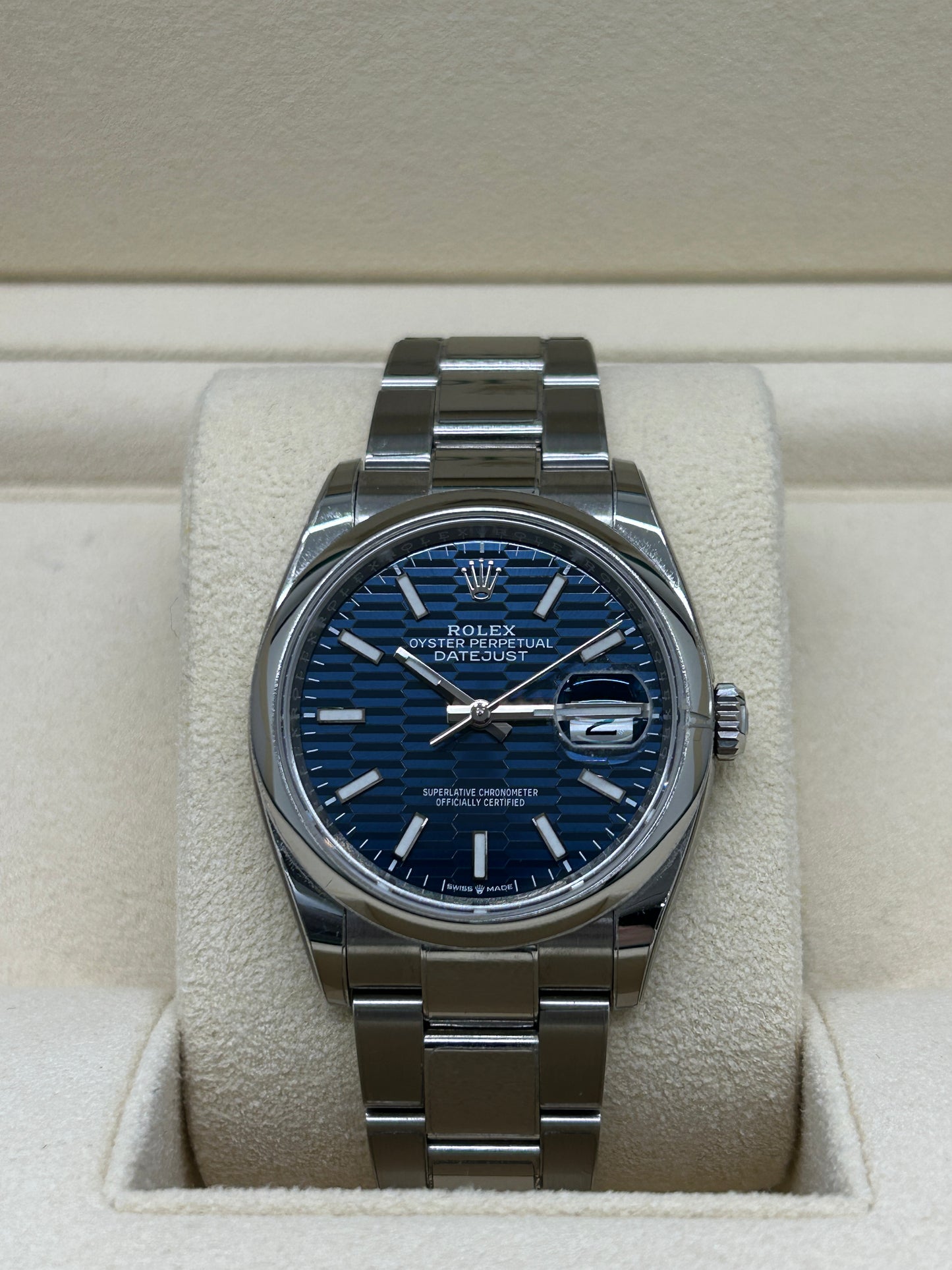 Rolex Datejust 36 - Blue Dial Motif Dial - Ref 126200 - Unworn 2023