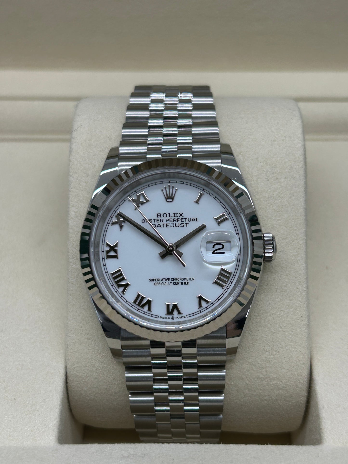 Rolex Datejust 36 - White Dial - Roman Dial - Ref 126234 - New 2025