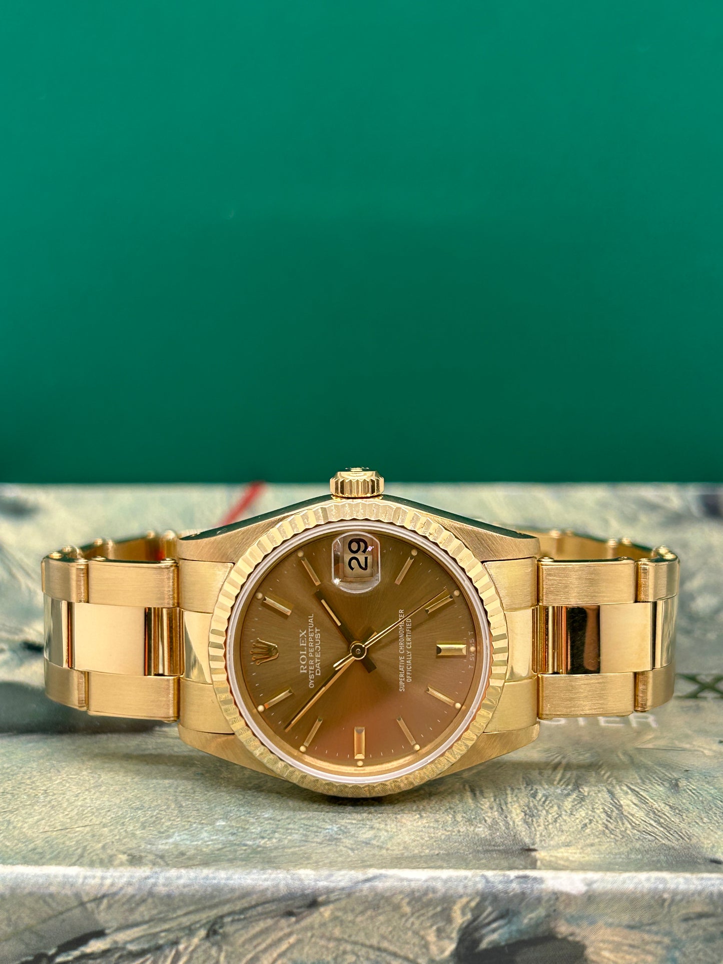 Rolex Datejust 31 - 18Kt yellow Gold - Gold Dial - Ref 68278 - Perfect Condition - Year 1987