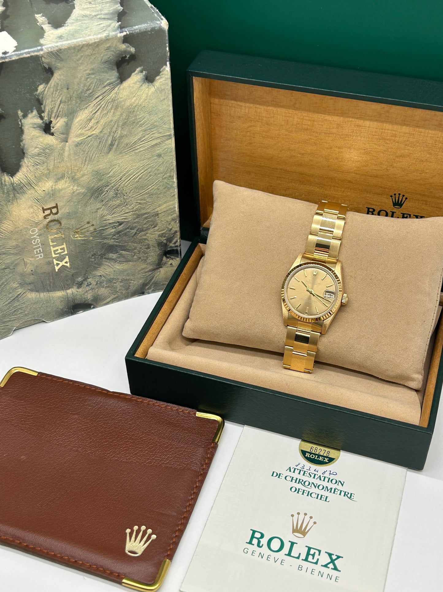 Rolex Datejust 31 - 18Kt yellow Gold - Gold Dial - Ref 68278 - Perfect Condition - Year 1987