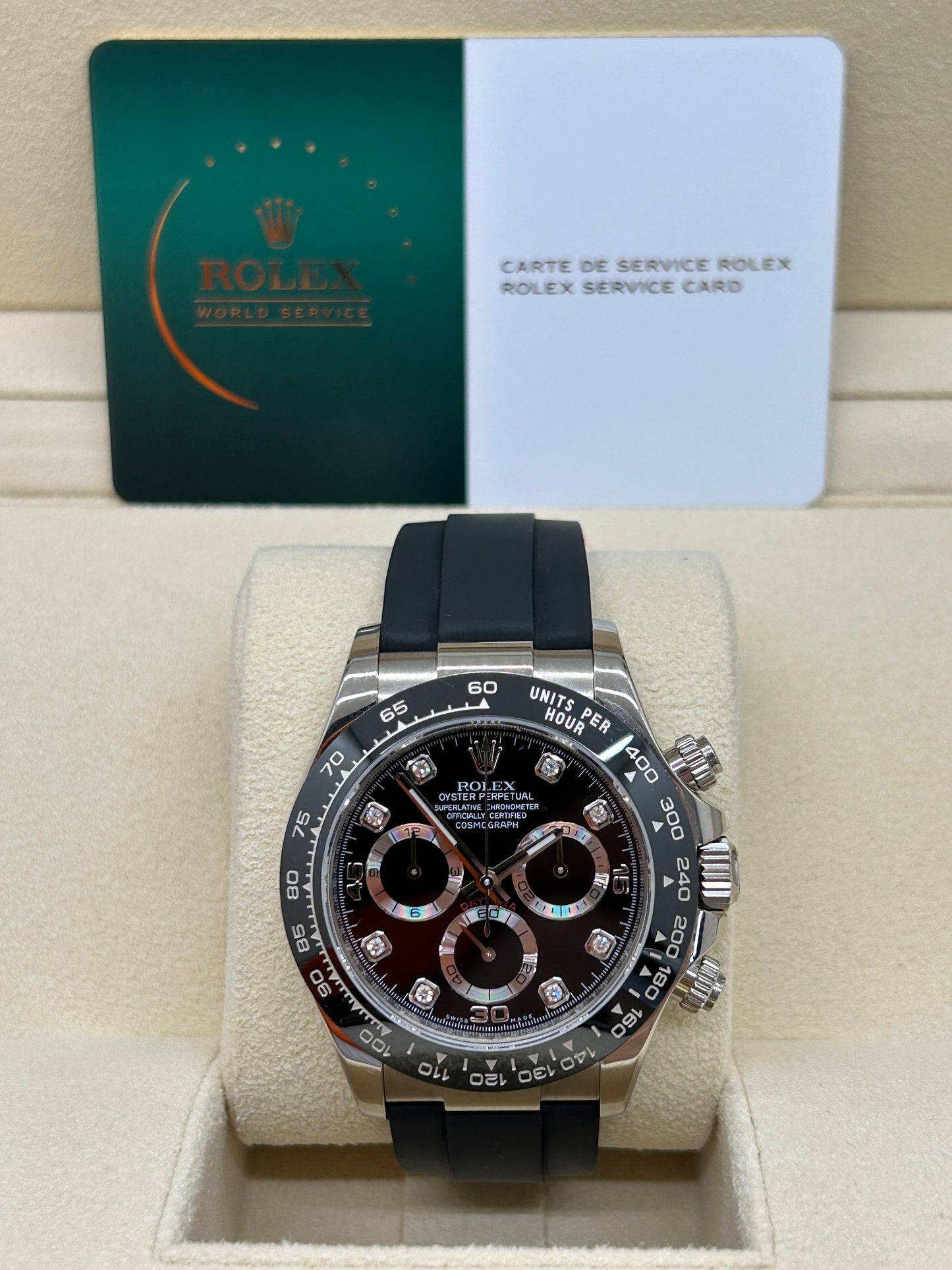 Rolex Daytona - 18Kt White Gold & Diamonds - Ref 116519LN - Rolex Service 2025