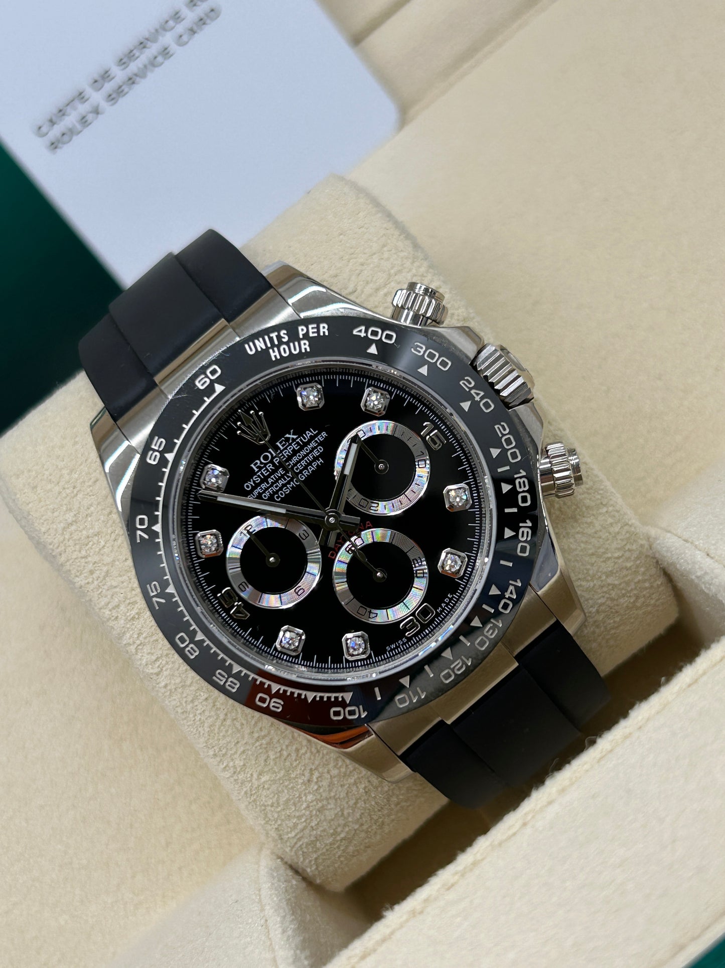 Rolex Daytona - 18Kt White Gold & Diamonds - Ref 116519LN - Rolex Service 2025