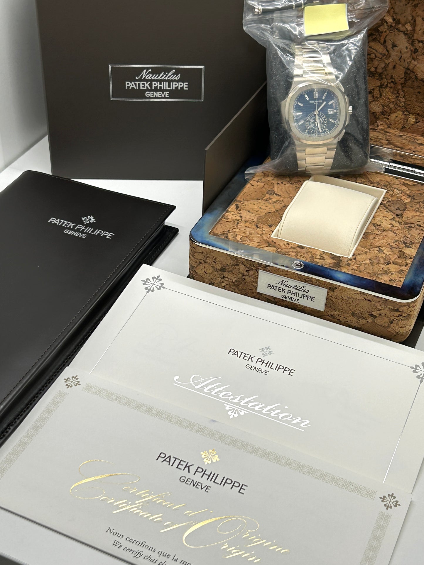 Patek Philippe Nautilus 5976/1G Chrono 40th Anniversary - White Gold Blue Dial Baguette - Factory Sealed