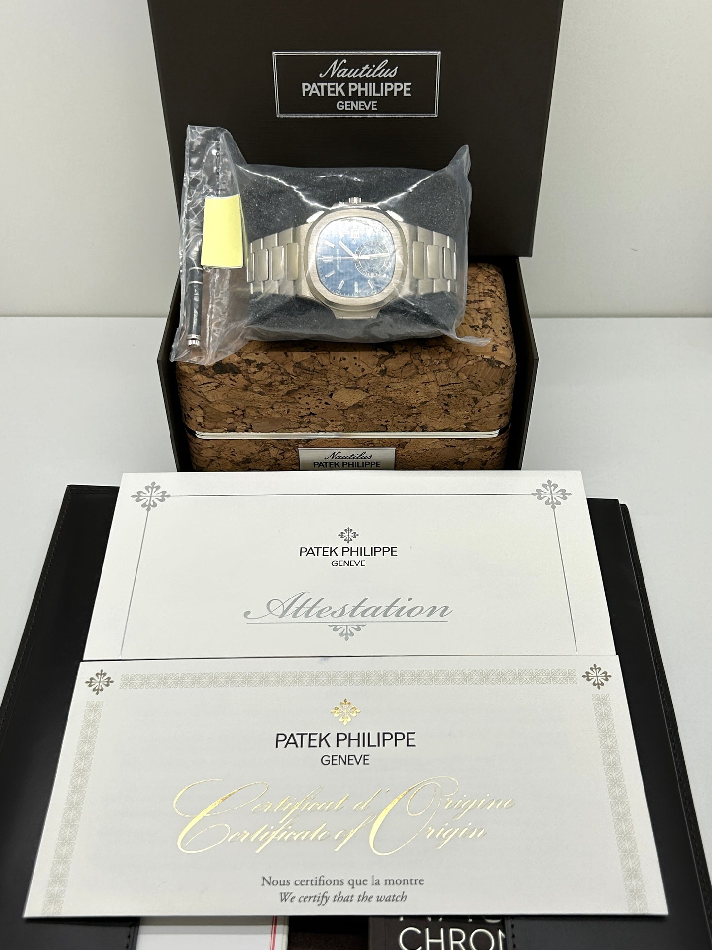 Patek Philippe Nautilus 5976/1G Chrono 40th Anniversary - White Gold Blue Dial Baguette - Factory Sealed