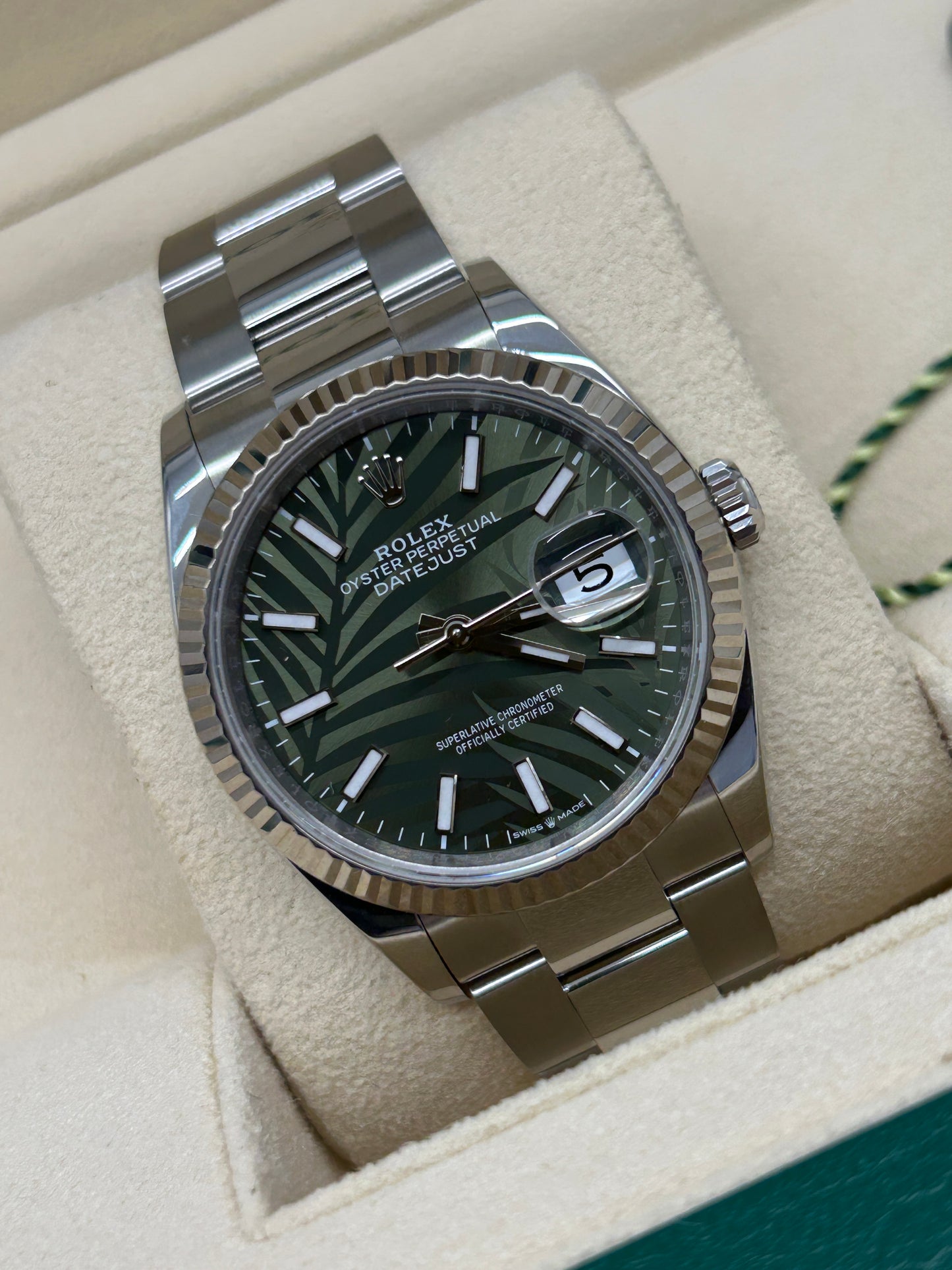 Rolex Datejust 36 - Palm Dial - Ref 126234 - Year 2023