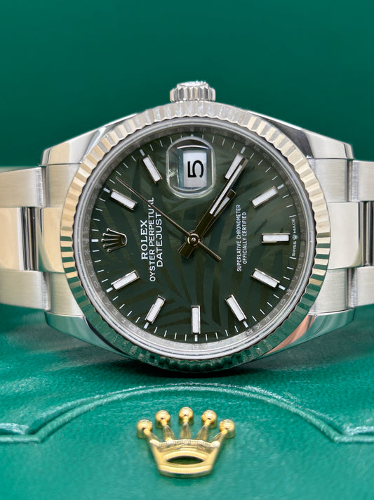 Rolex Datejust 36 - Palm Dial - Ref 126234 - Year 2021