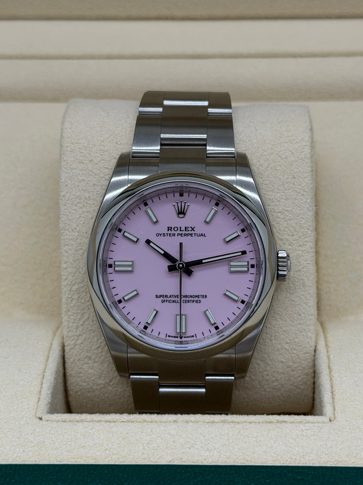 Rolex Oyster Perpetual 36 - Pink Dial - New 2023 Partially Stickers Ref 126000