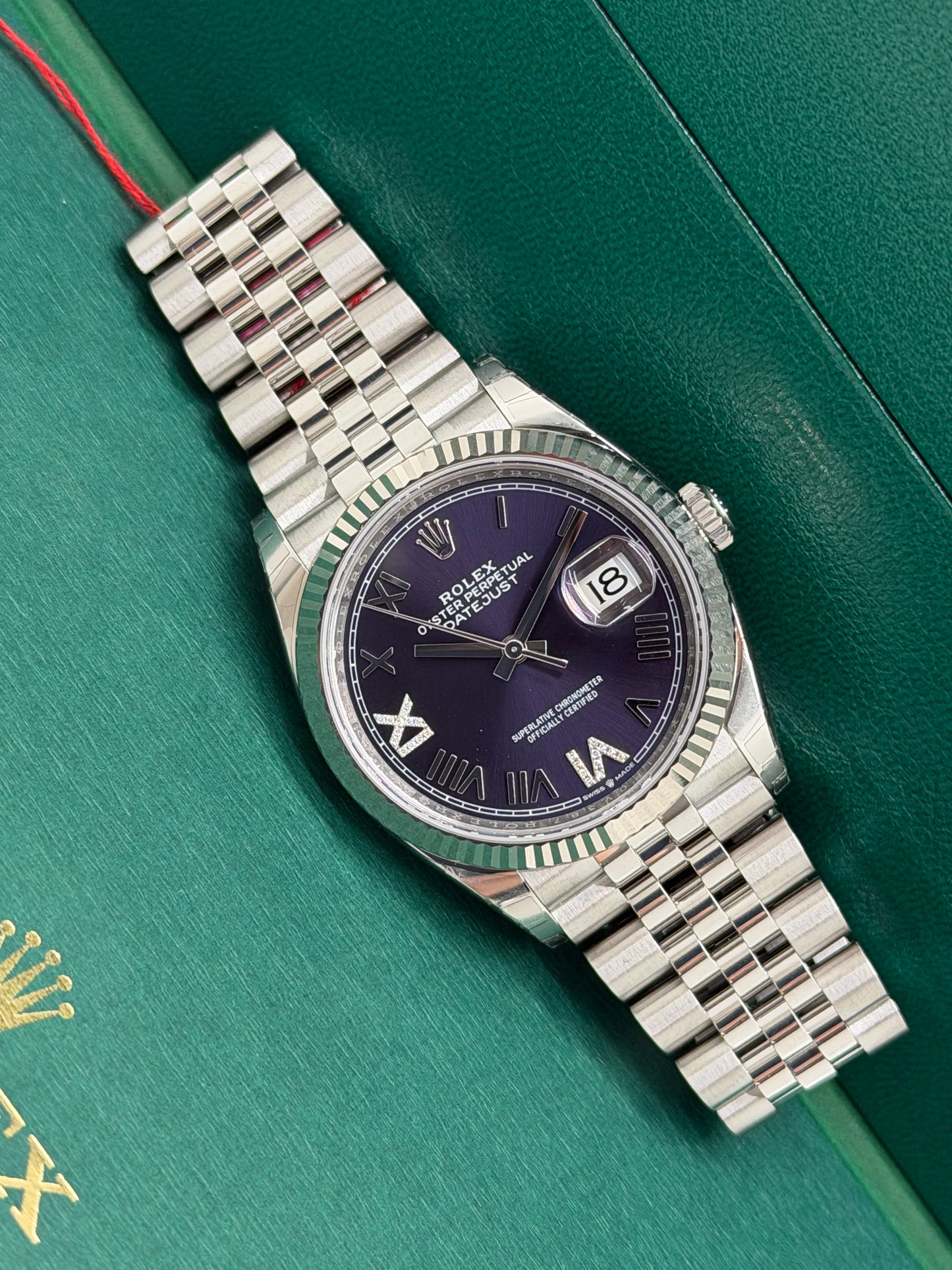 Rolex Datejust 36mm - Violet Diamonds Dial - New 2026 - Full Stickers Ref 126234