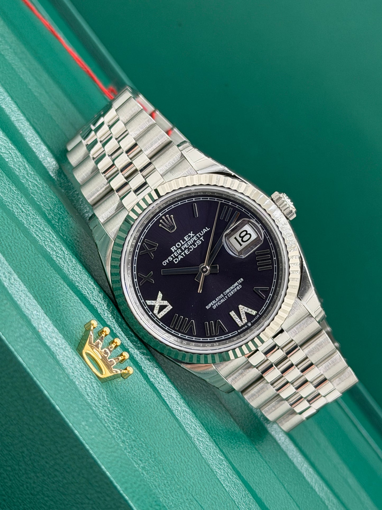 Rolex Datejust 36mm - Violet Diamonds Dial - New 2026 - Full Stickers Ref 126234