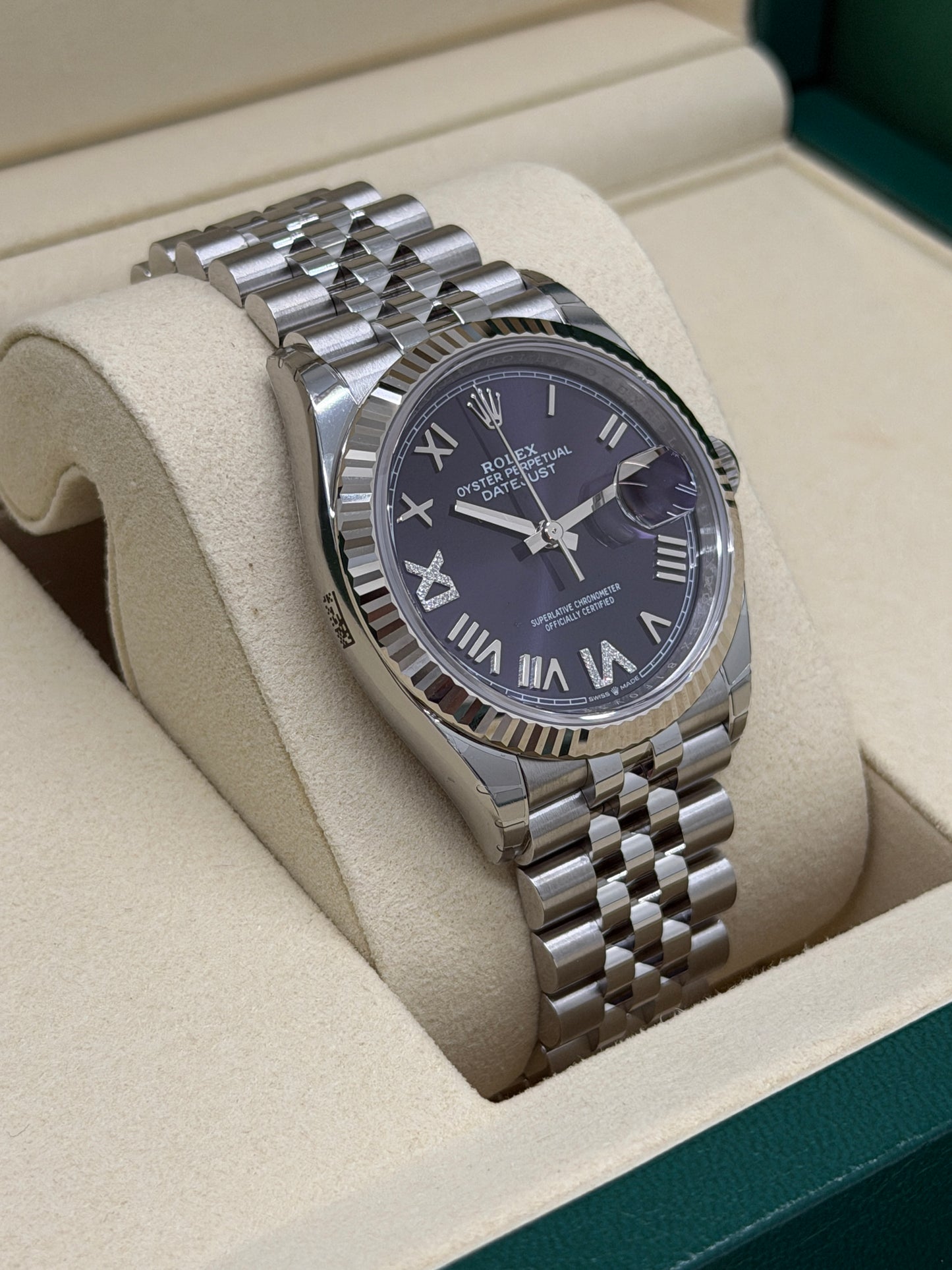 Rolex Datejust 36mm - Violet Diamonds Dial - New 2026 - Full Stickers Ref 126234