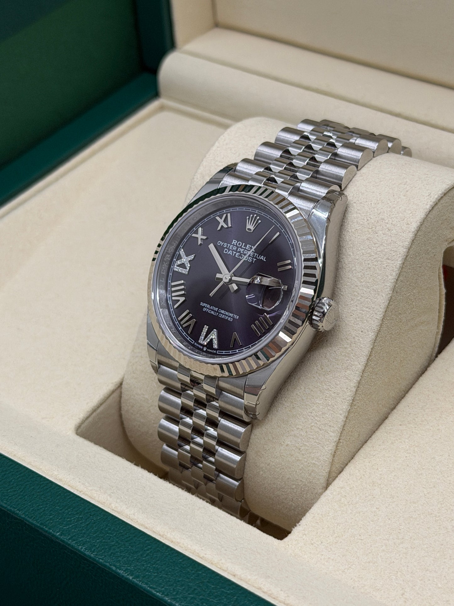 Rolex Datejust 36mm - Violet Diamonds Dial - New 2026 - Full Stickers Ref 126234