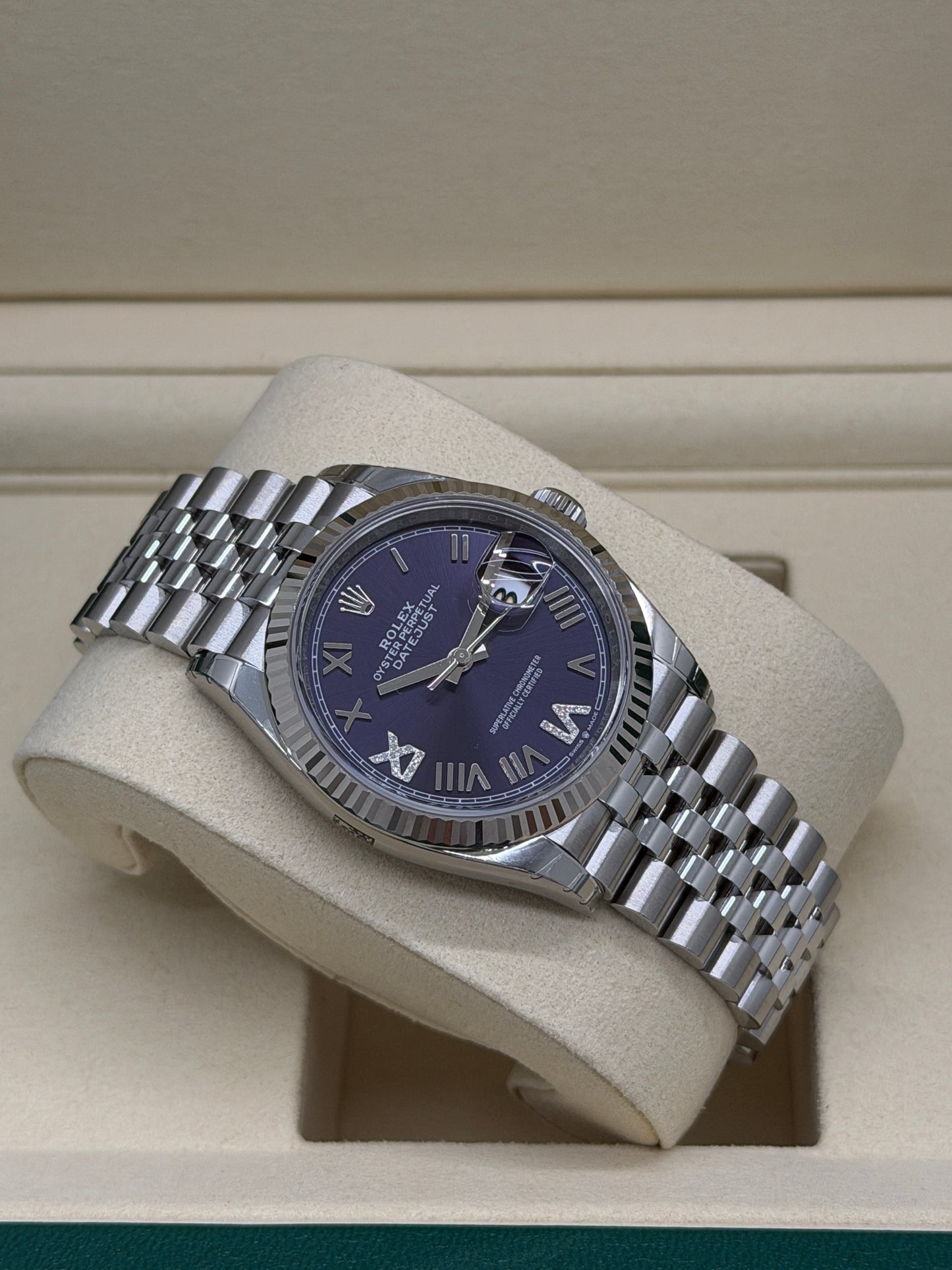 Rolex Datejust 36mm - Violet Diamonds Dial - New 2026 - Full Stickers Ref 126234