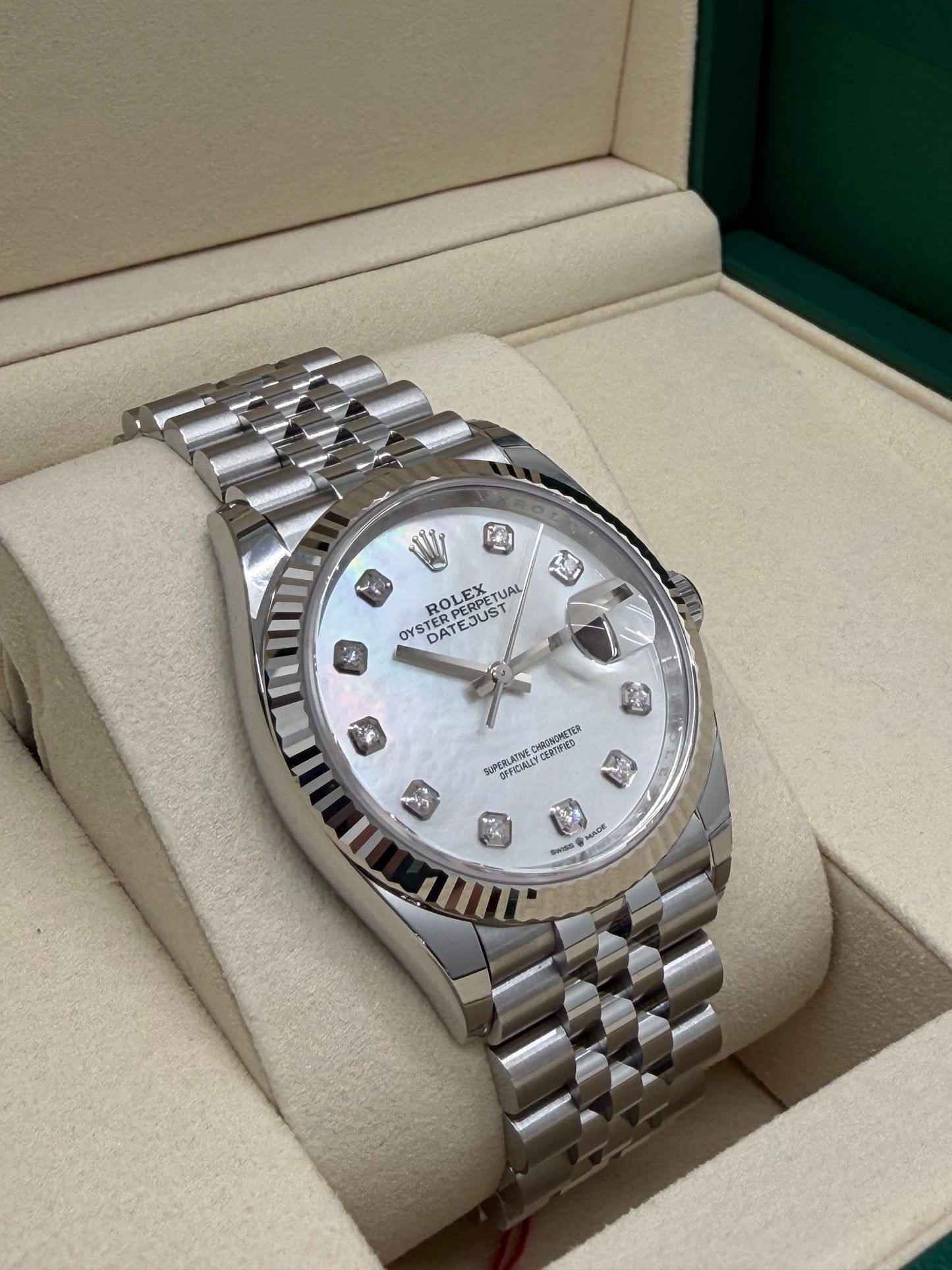 Rolex Datejust 36 MOP & Diamonds Dial Ref 126234 - New 2026