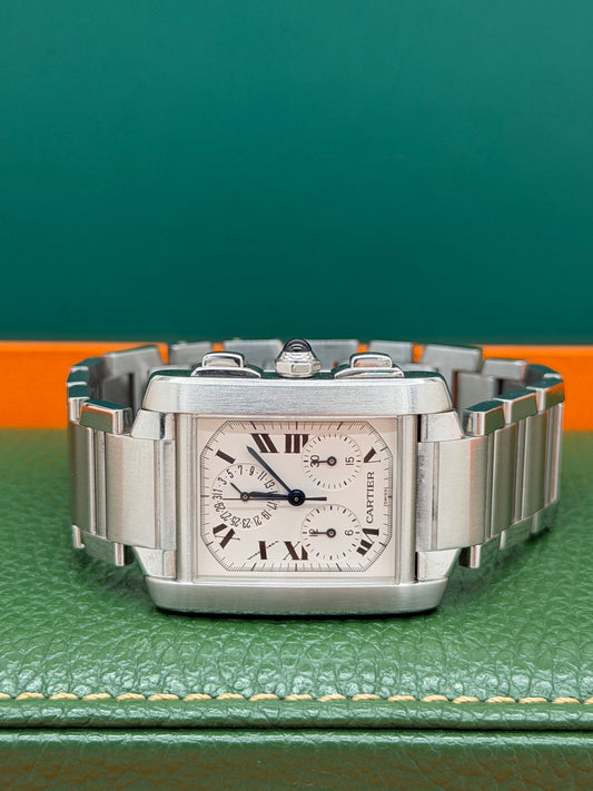 Cartier Tank Française White Dial - Chronograph - Ref 2303