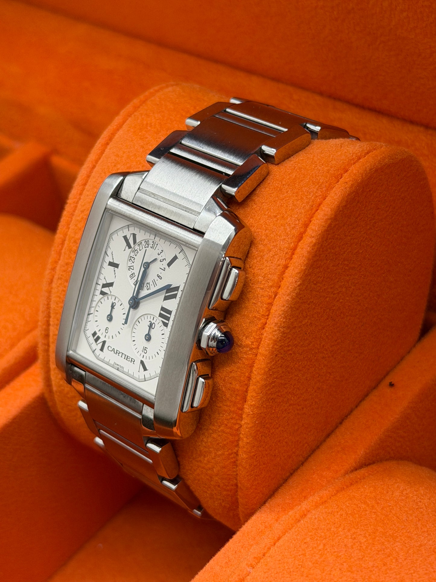 Cartier Tank Française White Dial - Chronograph - Ref 2303