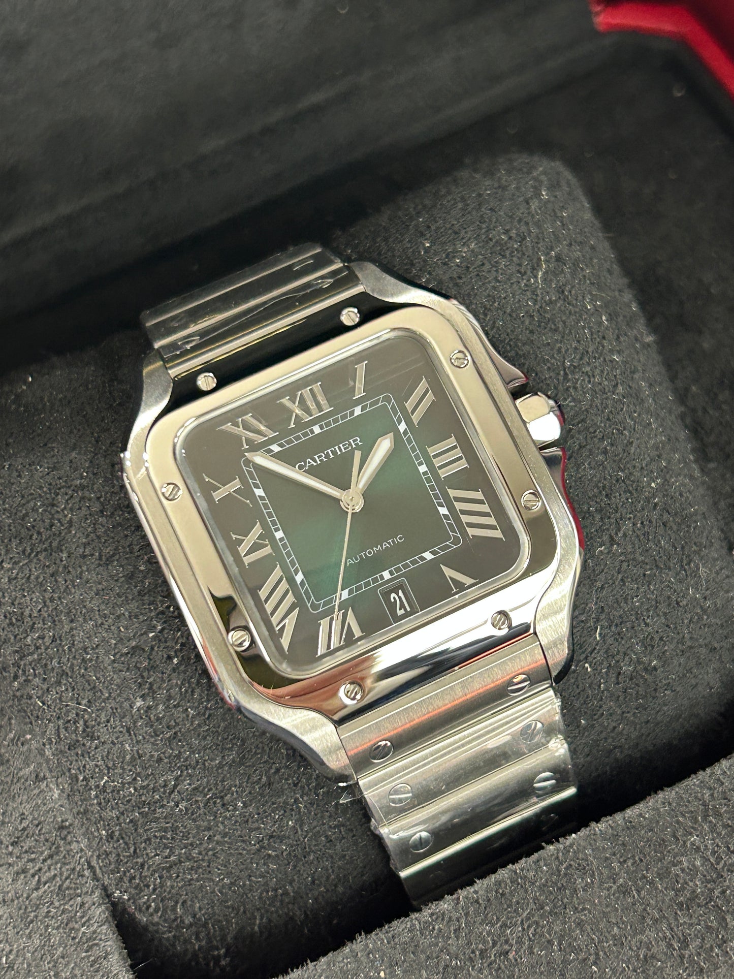 Cartier Santos Green Dial Large - Ref WSSA0062 - New 2024
