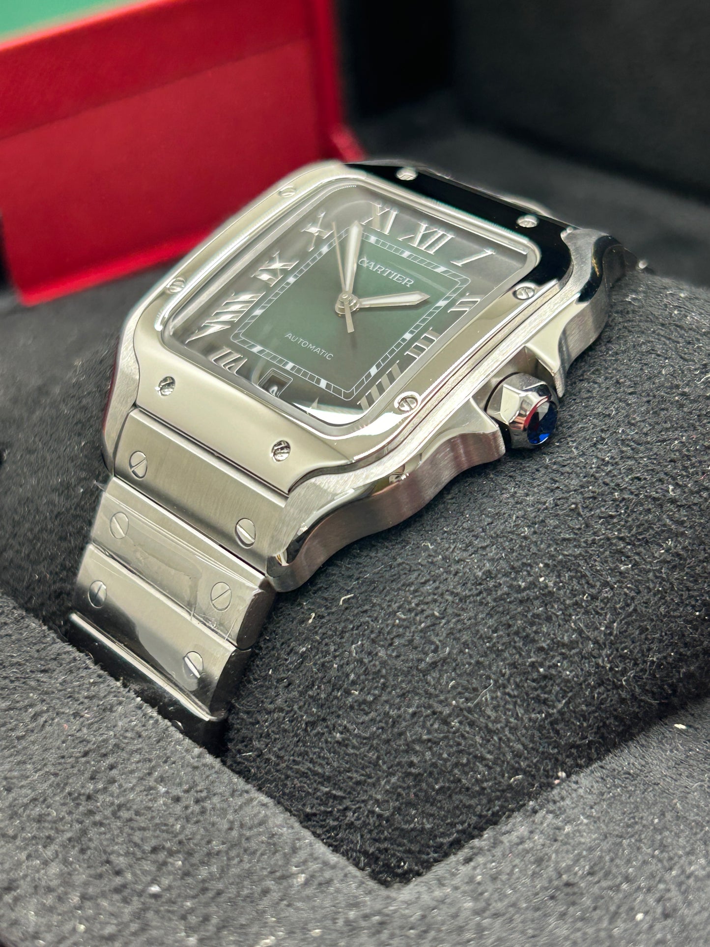 Cartier Santos Green Dial Large - Ref WSSA0062 - New 2024