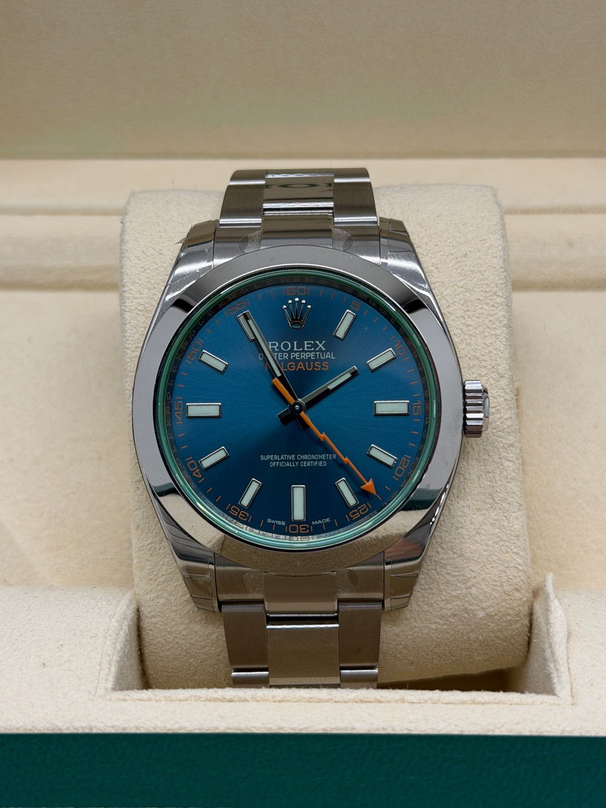 Rolex Milgauss Blue Dial - NOS - Full Stickers - Year 2015 Ref. 116400GV
