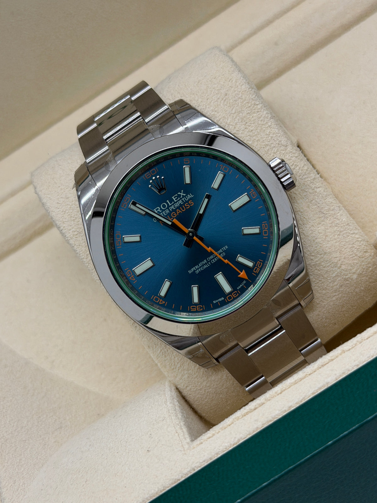 Rolex Milgauss Blue Dial - NOS - Full Stickers - Year 2015 Ref. 116400GV