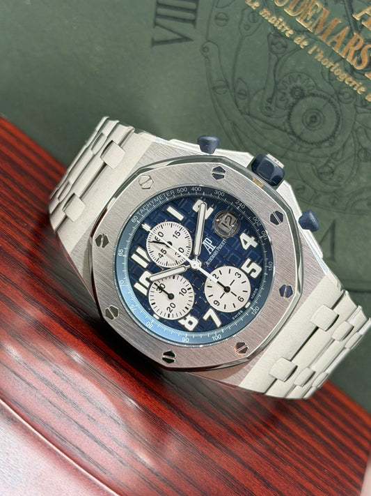 Audemars Piguet Royal Oak Offshore Chronograph Blue Panda Dial Ref. 25721ST.OO.1000ST.09.A - Year 2006