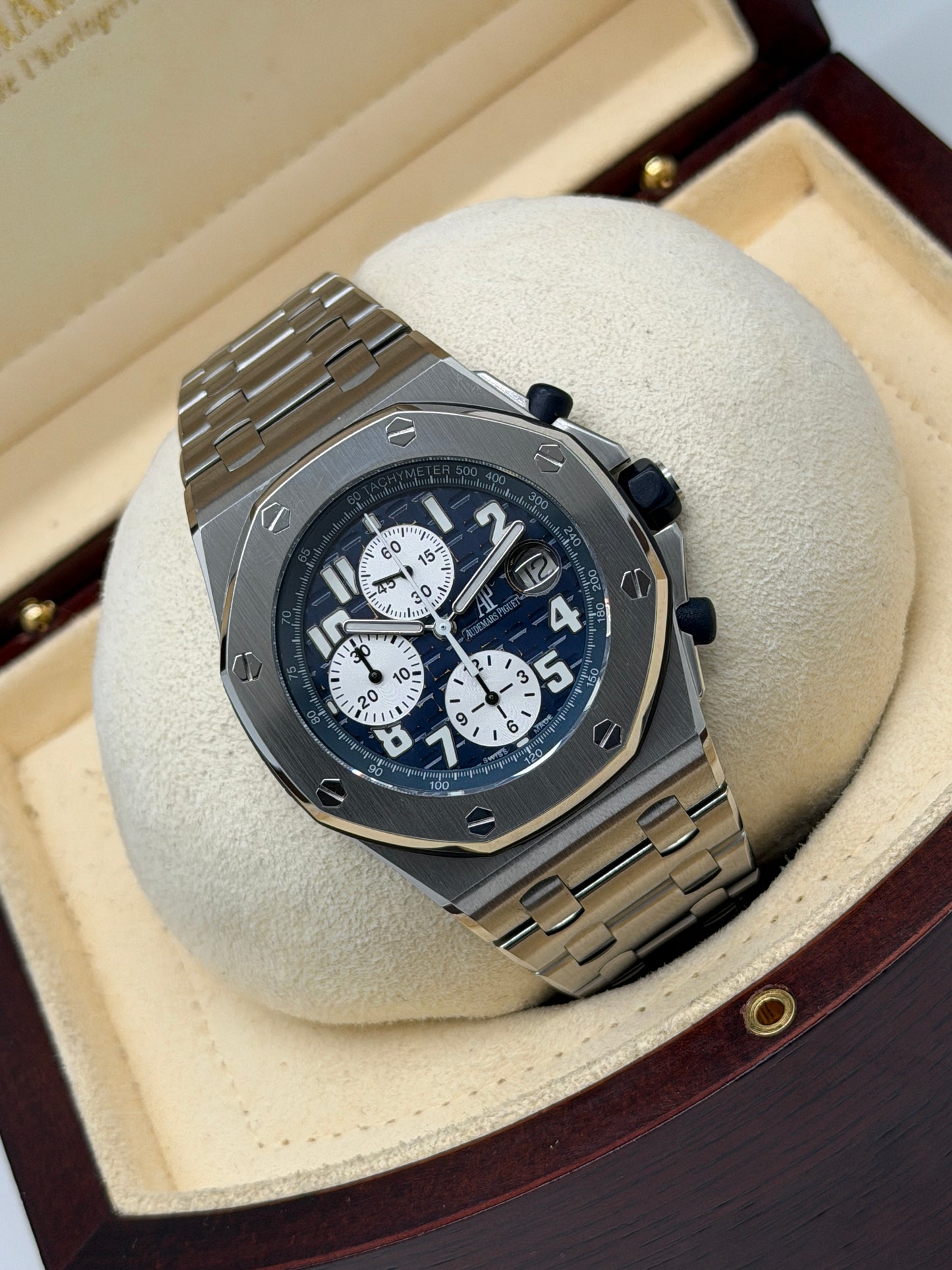 Audemars Piguet Royal Oak Offshore Chronograph Blue Panda Dial Ref. 25721ST.OO.1000ST.09.A - Year 2006