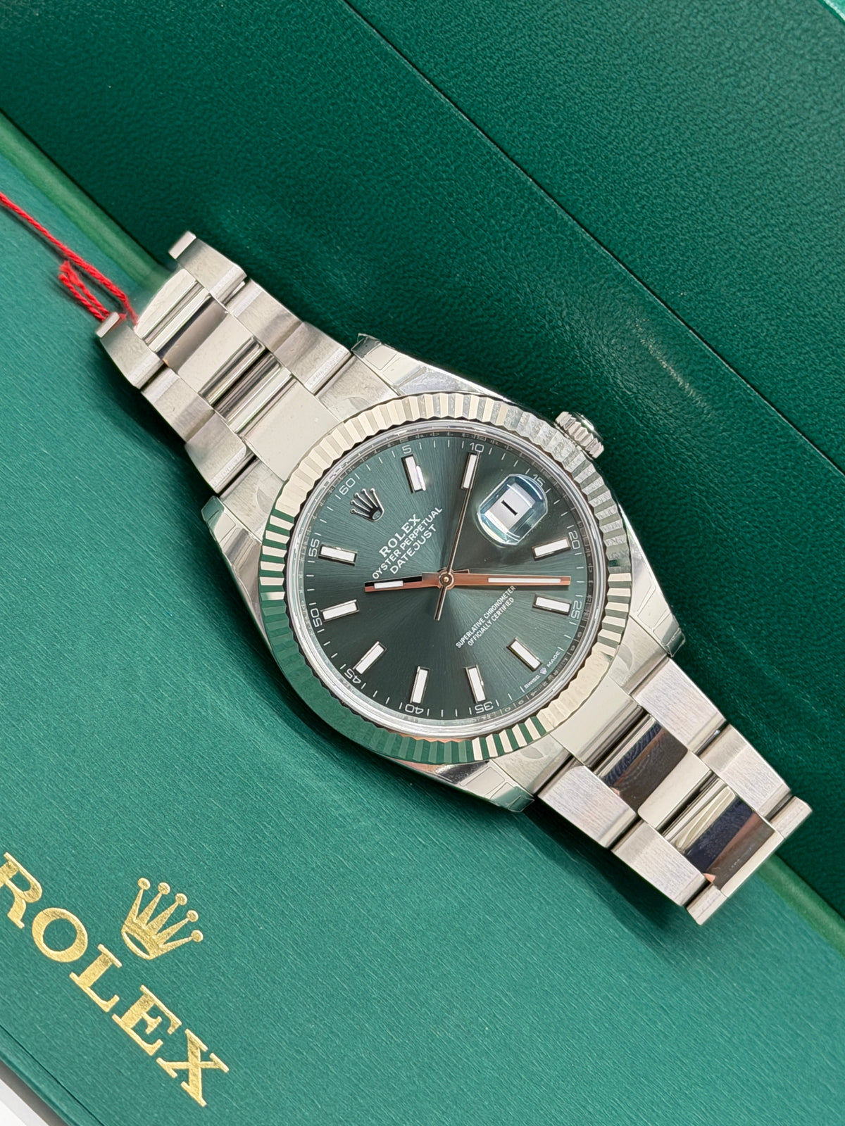 Rolex Datejust 41 - Full Stickers - Green Mint Dial - Ref 126334 - New 2026