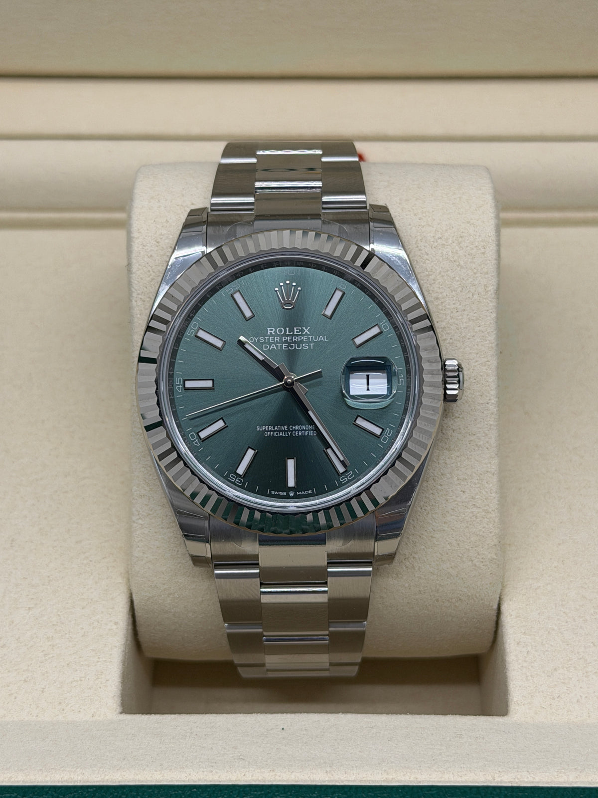 Rolex Datejust 41 - Full Stickers - Green Mint Dial - Ref 126334 - New 2026