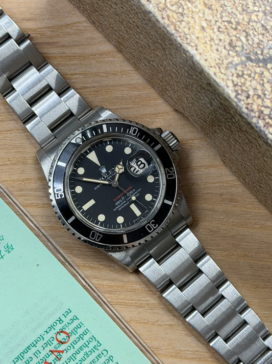 Rolex Submariner Date RED line Tritium patina - Ref.1680 - Year 1972 - Expertised