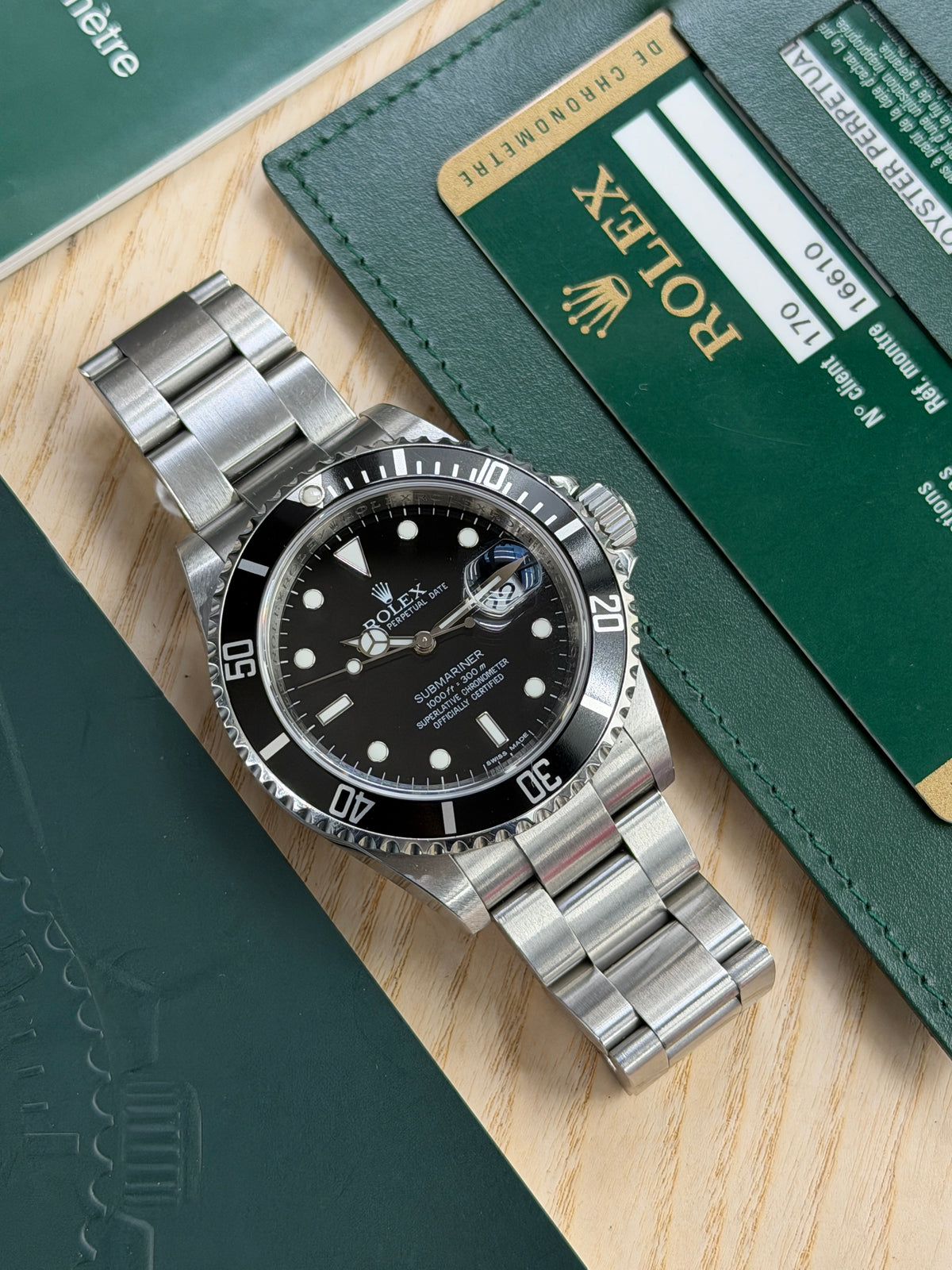Rolex Submariner Date RRR Card - Never Polished - Top Condition Ref 16610 Year 2008