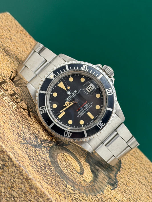 Rolex Submariner Date RED line Tritium patina - Ref.1680 - Full Set - Year 1974
