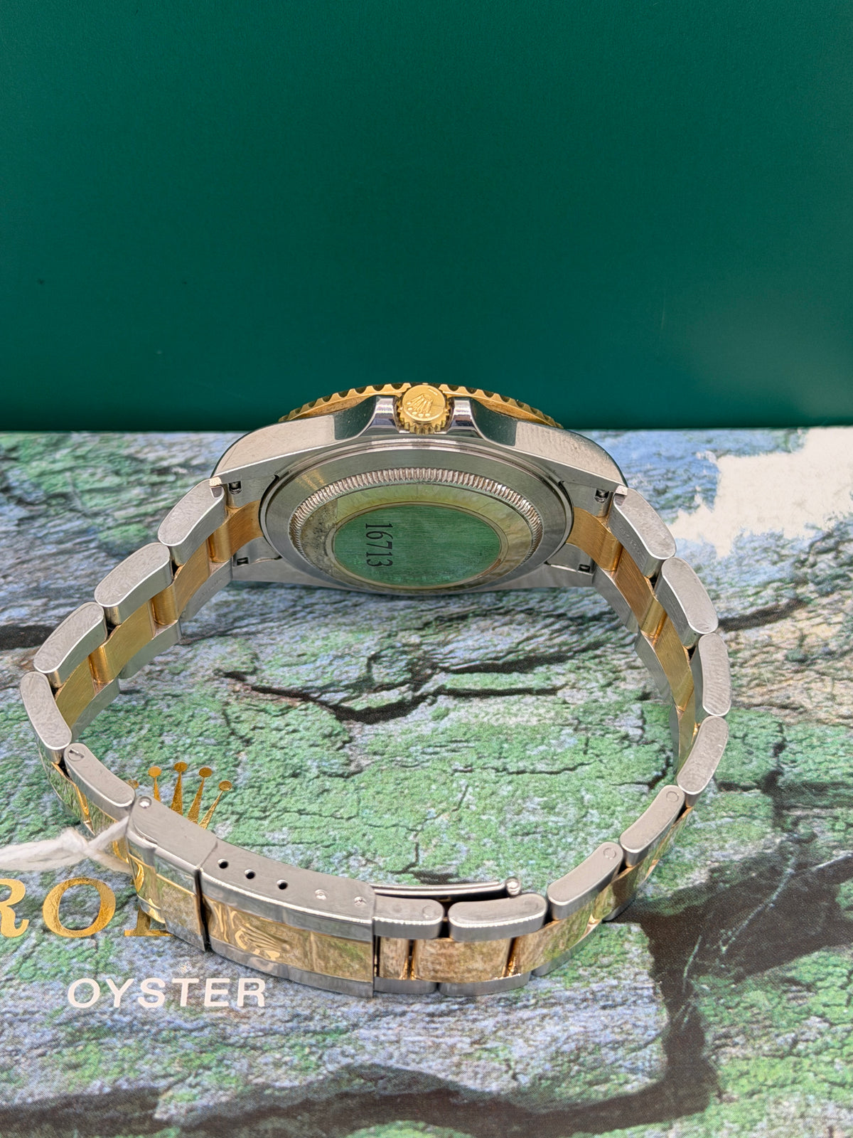 Rolex GMT-Master II Rare Grey Ruby Serti Dial - Unpolished - Year 2003 Ref 16713 - Yellow Gold & Steel