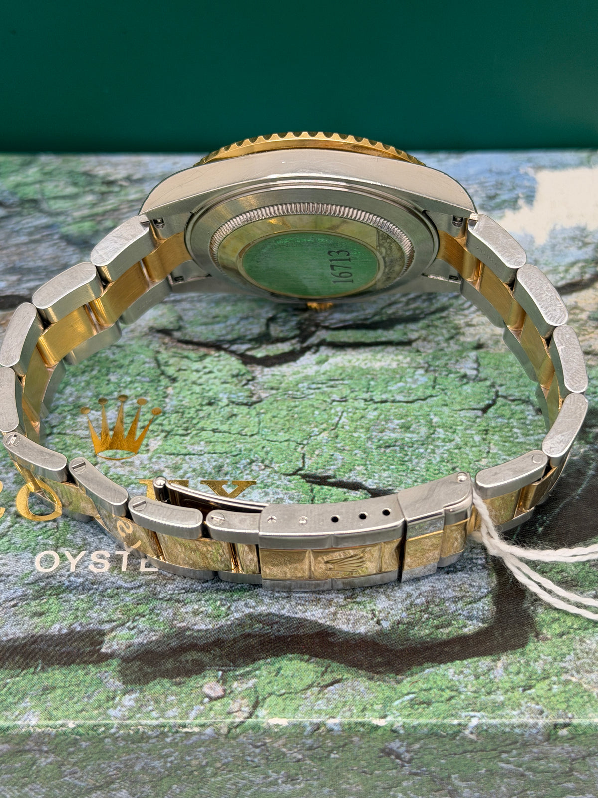 Rolex GMT-Master II Rare Grey Ruby Serti Dial - Unpolished - Year 2003 Ref 16713 - Yellow Gold & Steel