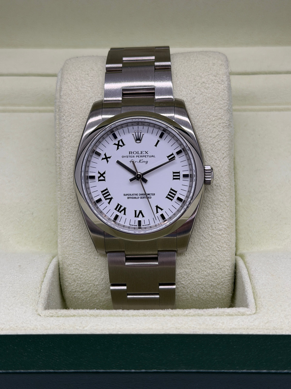 Rolex Oyster Perpetual Air King - White Roman Numerals Dial - Ref 114200 - NOS - Full Stickers - Year 2009