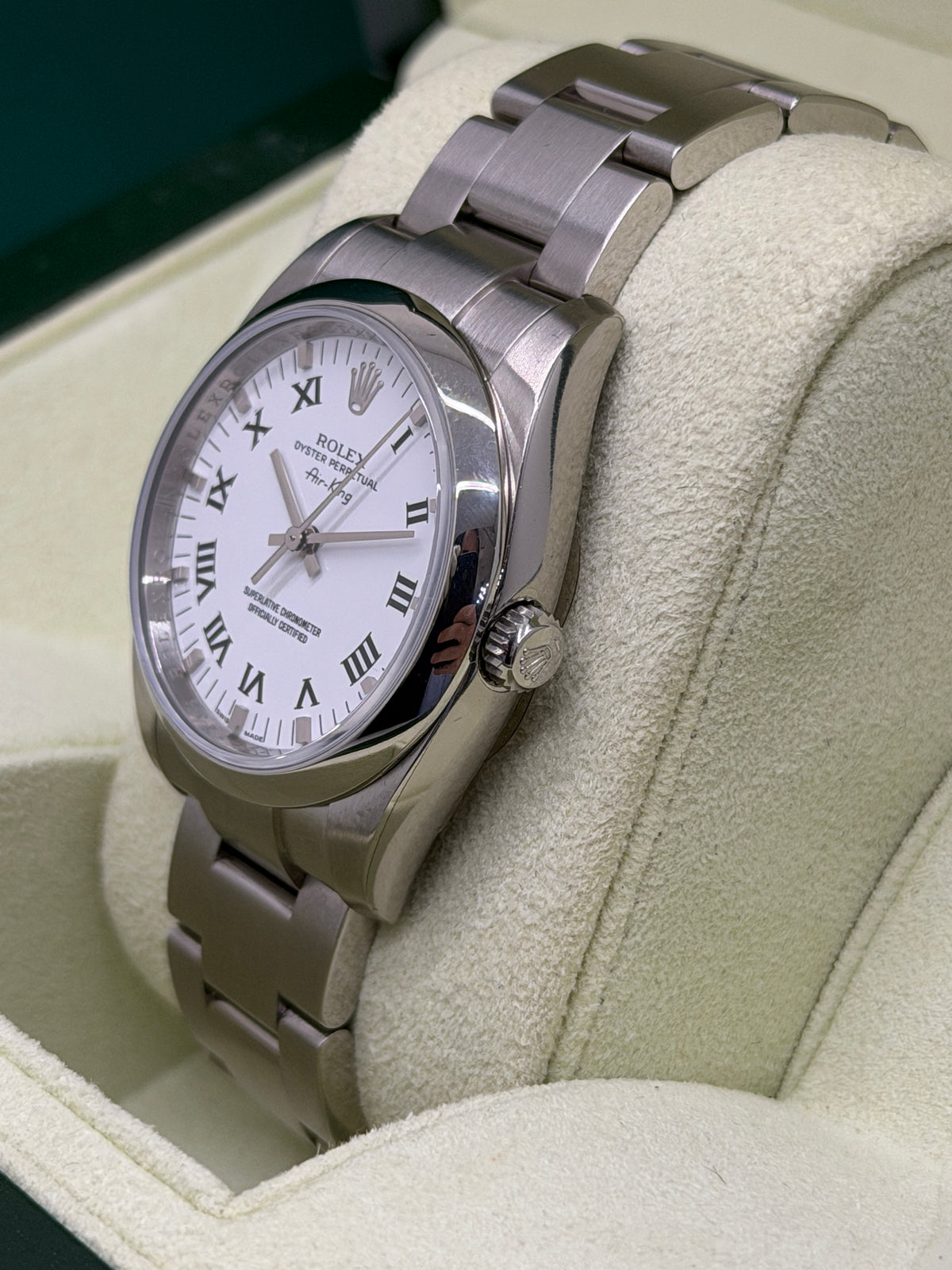 Rolex Oyster Perpetual Air King - White Roman Numerals Dial - Ref 114200 - NOS - Full Stickers - Year 2009