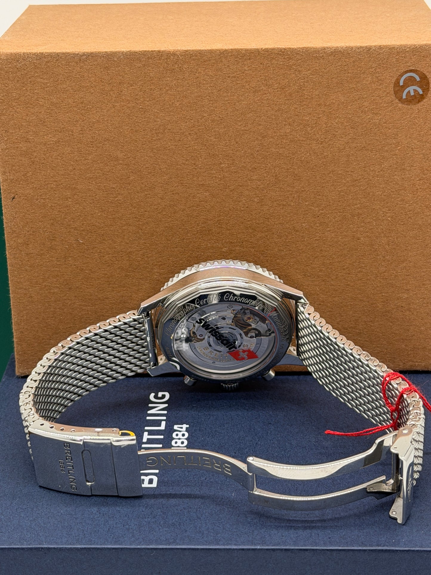 Breitling Navitimer 1 B01 Chronograph 43 Swissair Ref AB01211B1B1A1 - Year 2022 - Mesh Strap