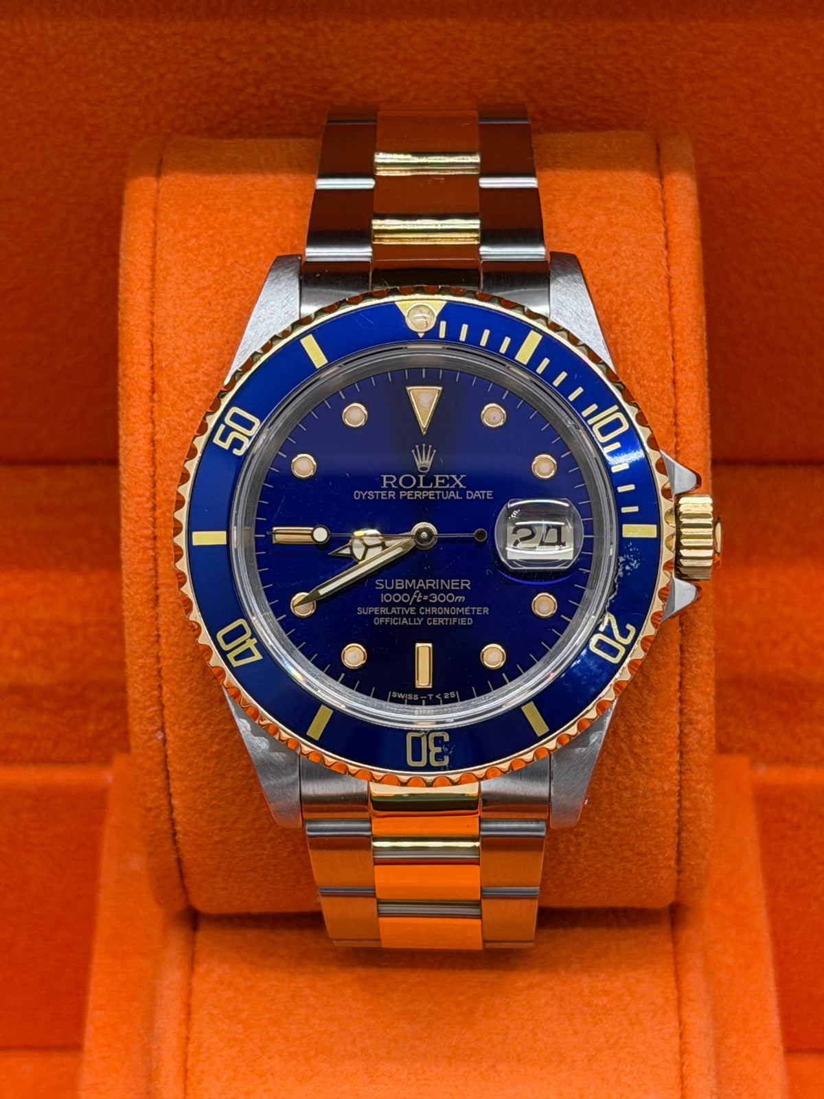 Rolex Submariner Date Blue Dial - 18Kt Yellow Gold & Steel - Ref 16613