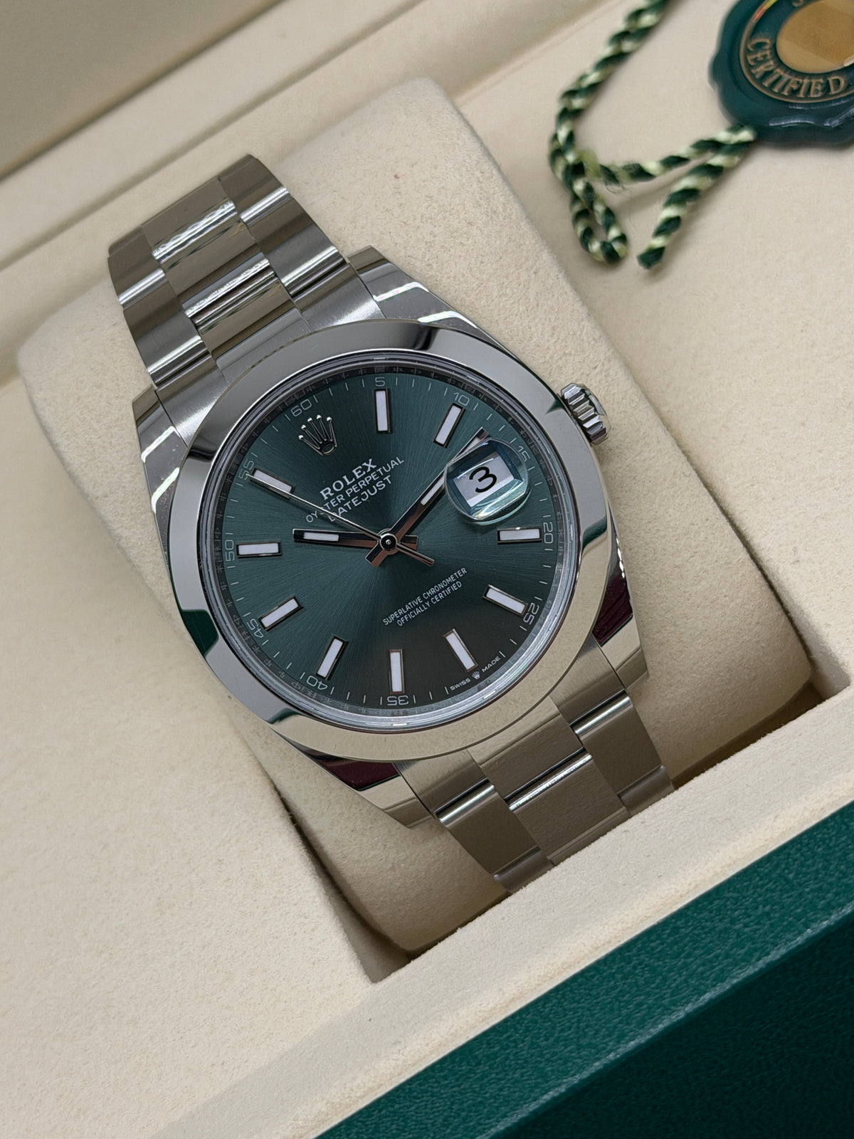 Rolex Datejust 41 - Green Mint Dial - Ref 126300 - New 2026