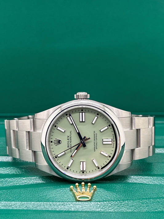 Rolex Oyster Perpetual  Stainless - Pistachio Dial - New 2025