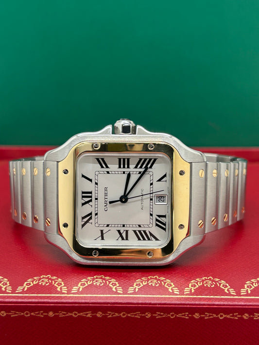 Cartier Santos De Cartier Gold/Steel - Large Size - Ref W2SA0009 -New 2023