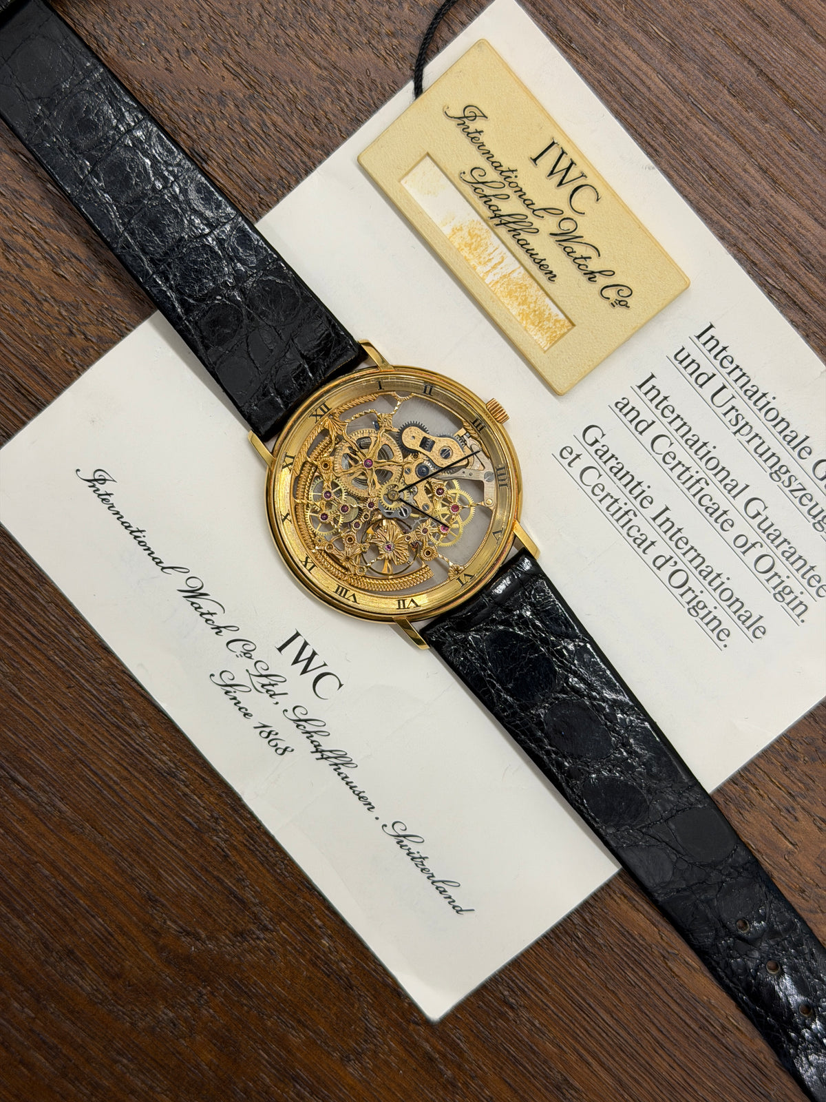IWC Portofino Squelette 34mm - Ref 2701 - Yellow Gold - Box & Paper - Year 2001