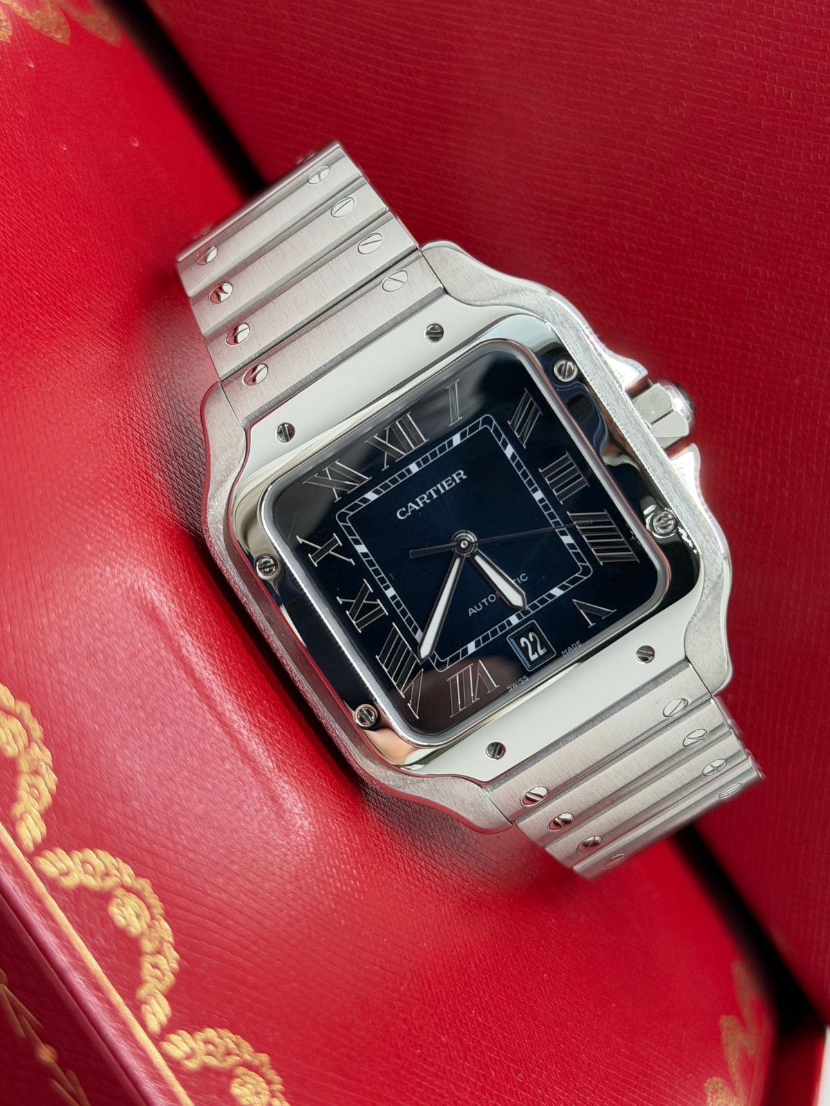 Cartier Santos Large - Blue Dial - Year 2022 - Ref WSSA0030