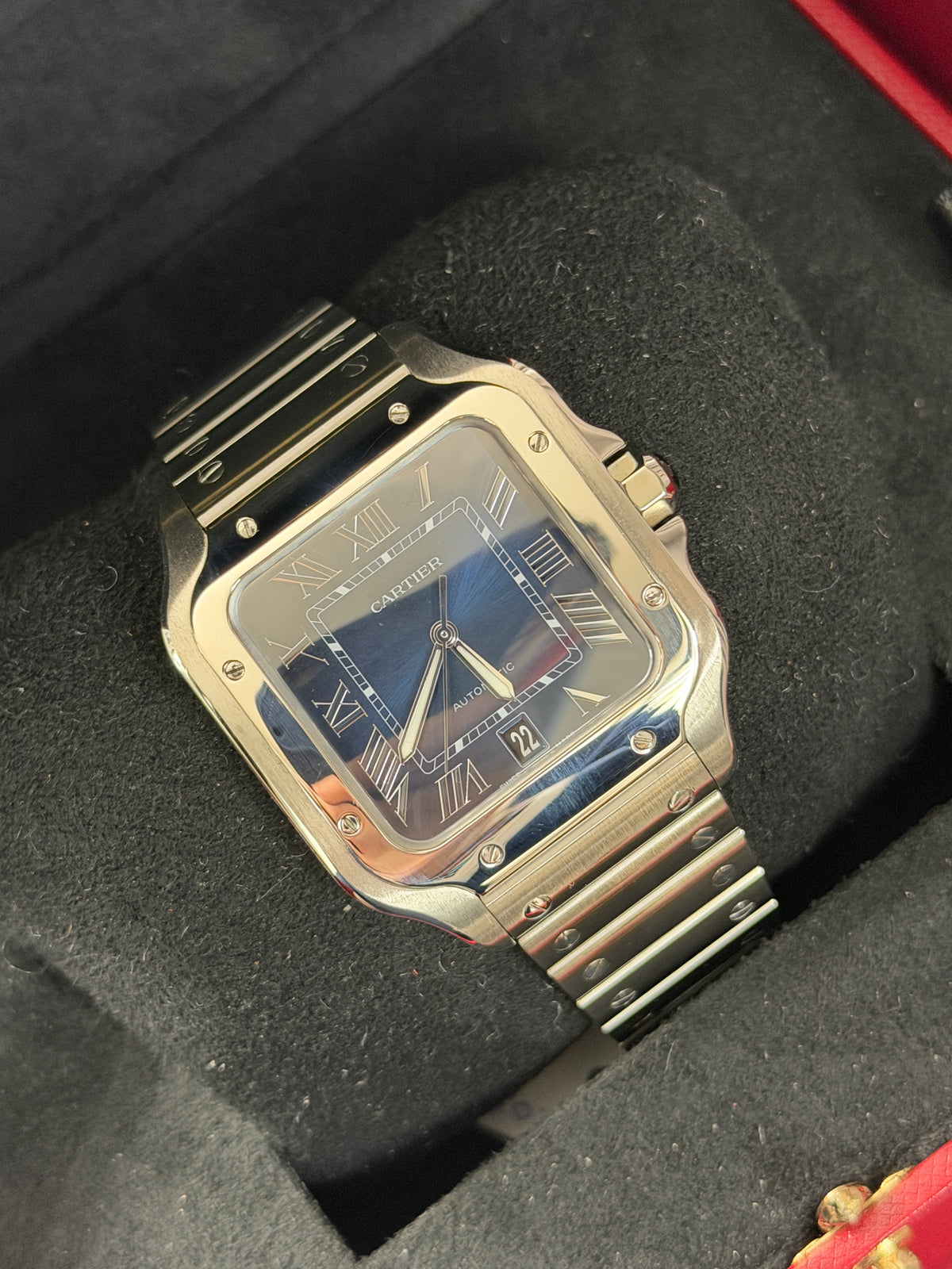 Cartier Santos Large - Blue Dial - Year 2022 - Ref WSSA0030