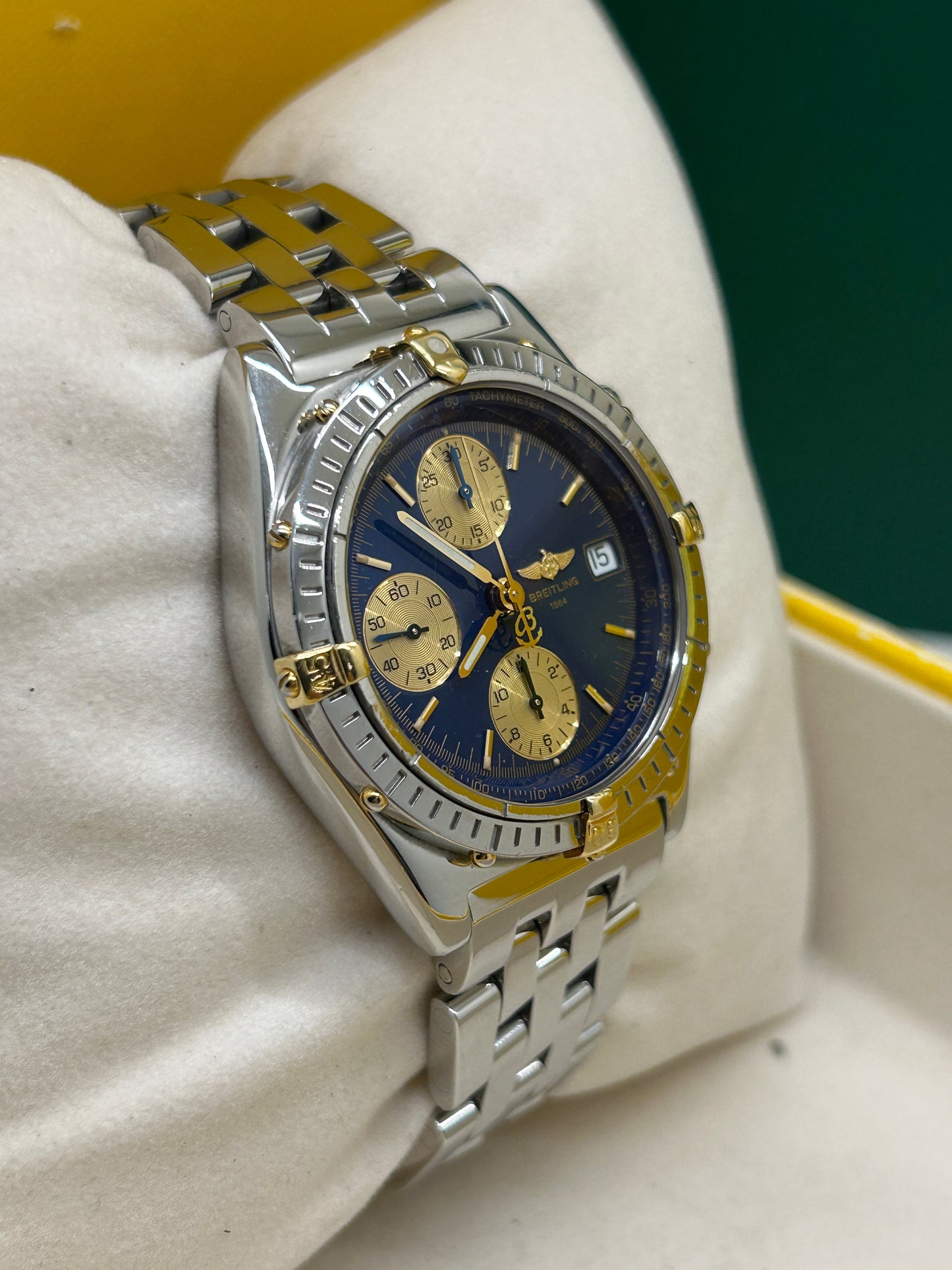 Breitling Chronomat Blue Dial 18Kt Yellow Gold & Steel - Ref. B13050.1 - Year 1995