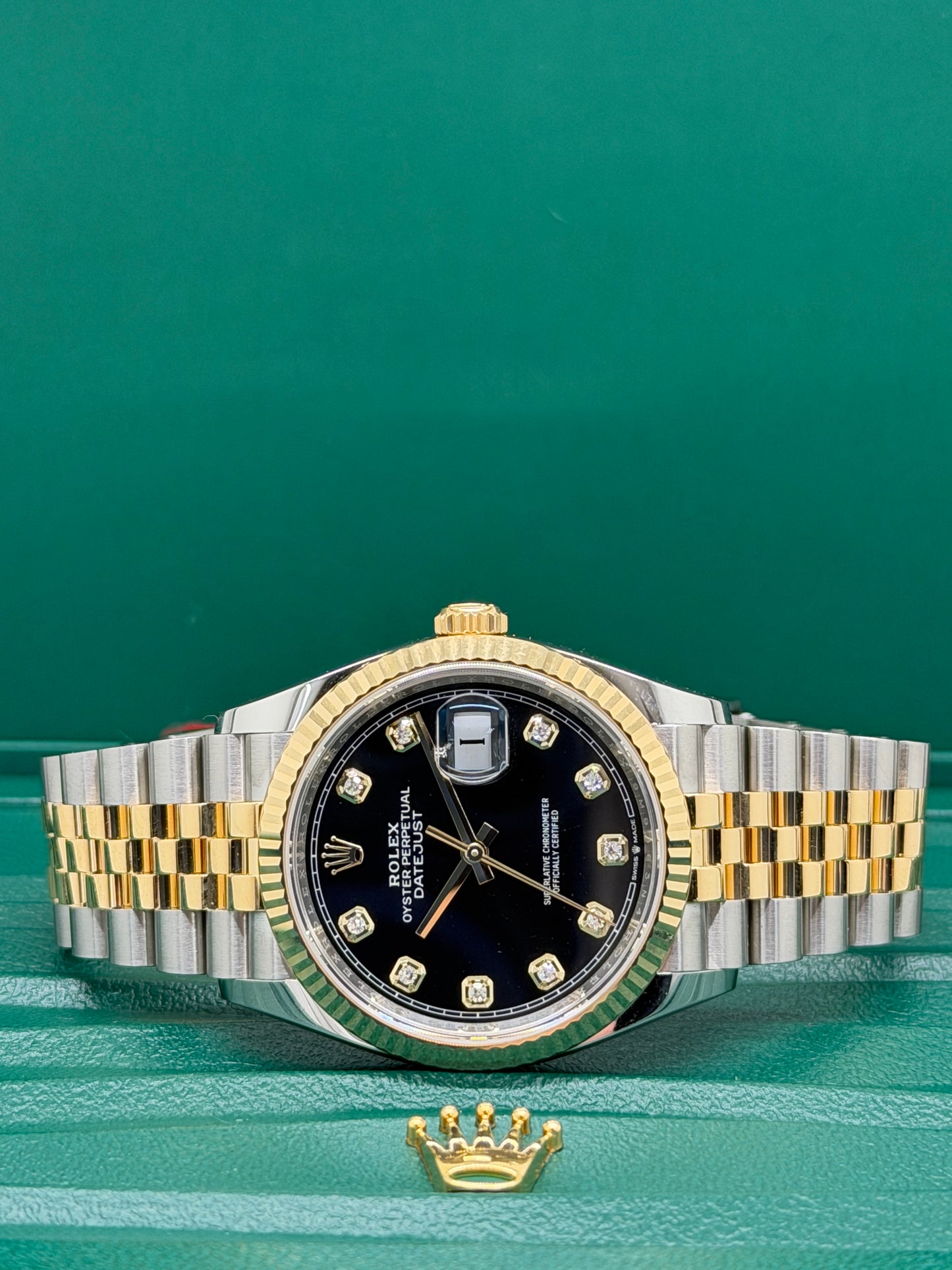 Rolex Datejust 36 Black Diamonds Dial - 18Kt Yellow Gold & Steel Ref 126233 - New 2026