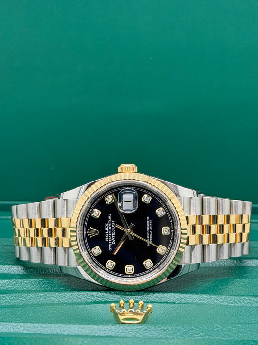 Rolex Datejust 36 Black Diamonds Dial - 18Kt Yellow Gold & Steel Ref 126233 - New 2026