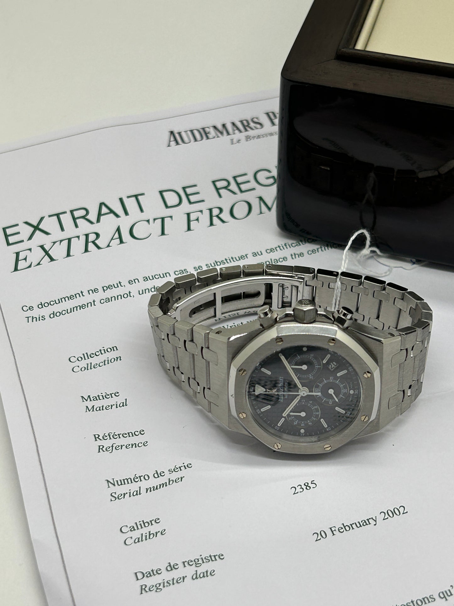Audemars Piguet Royal Oak Chronograph 39mm - Blue Dial - Ref 25860ST.OO.1110ST.01 - Official Extract - Year 2002