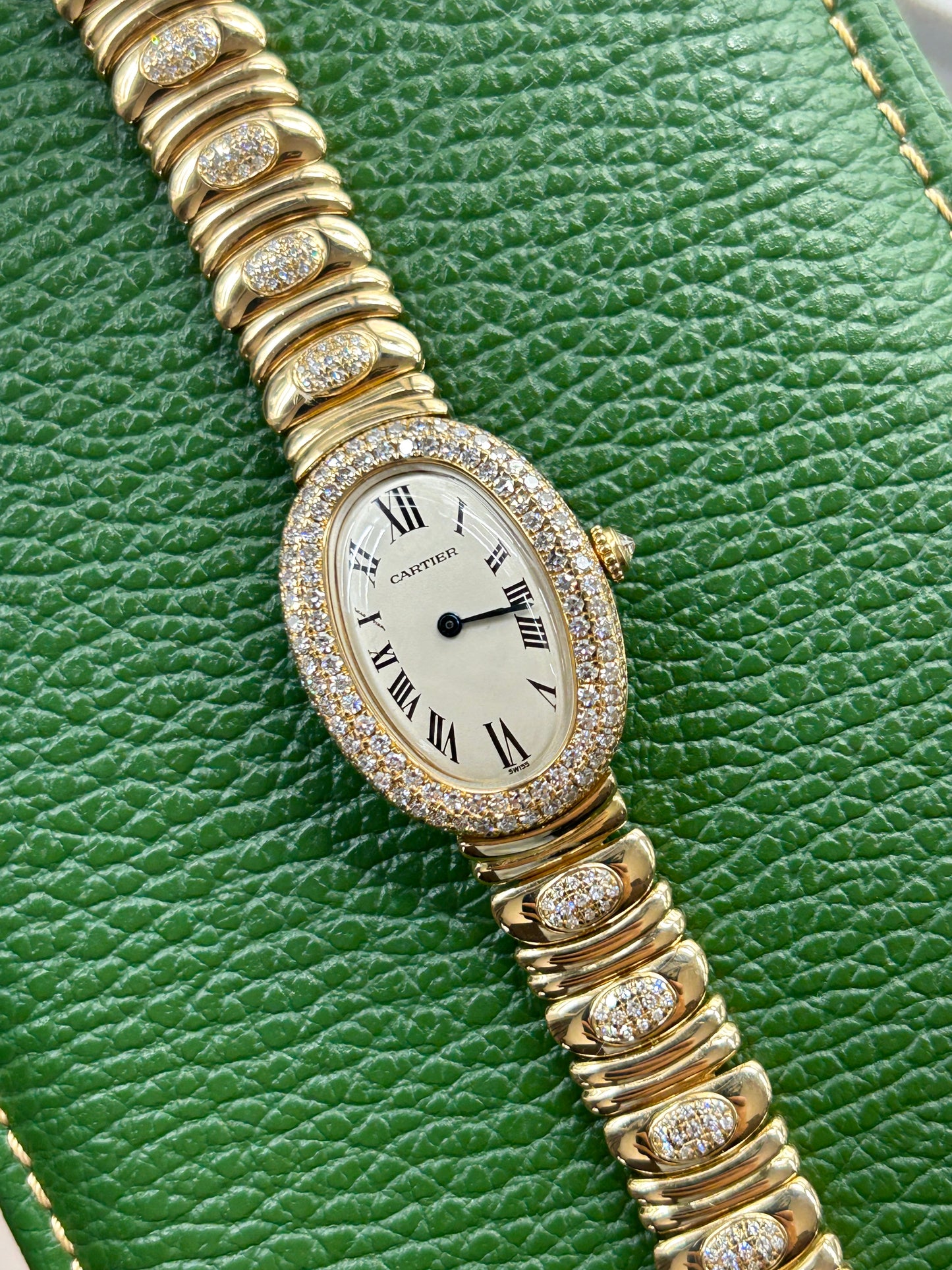 Cartier Baignoire Ladies 18k Yellow Gold & Factory Diamonds - Ref 8057912