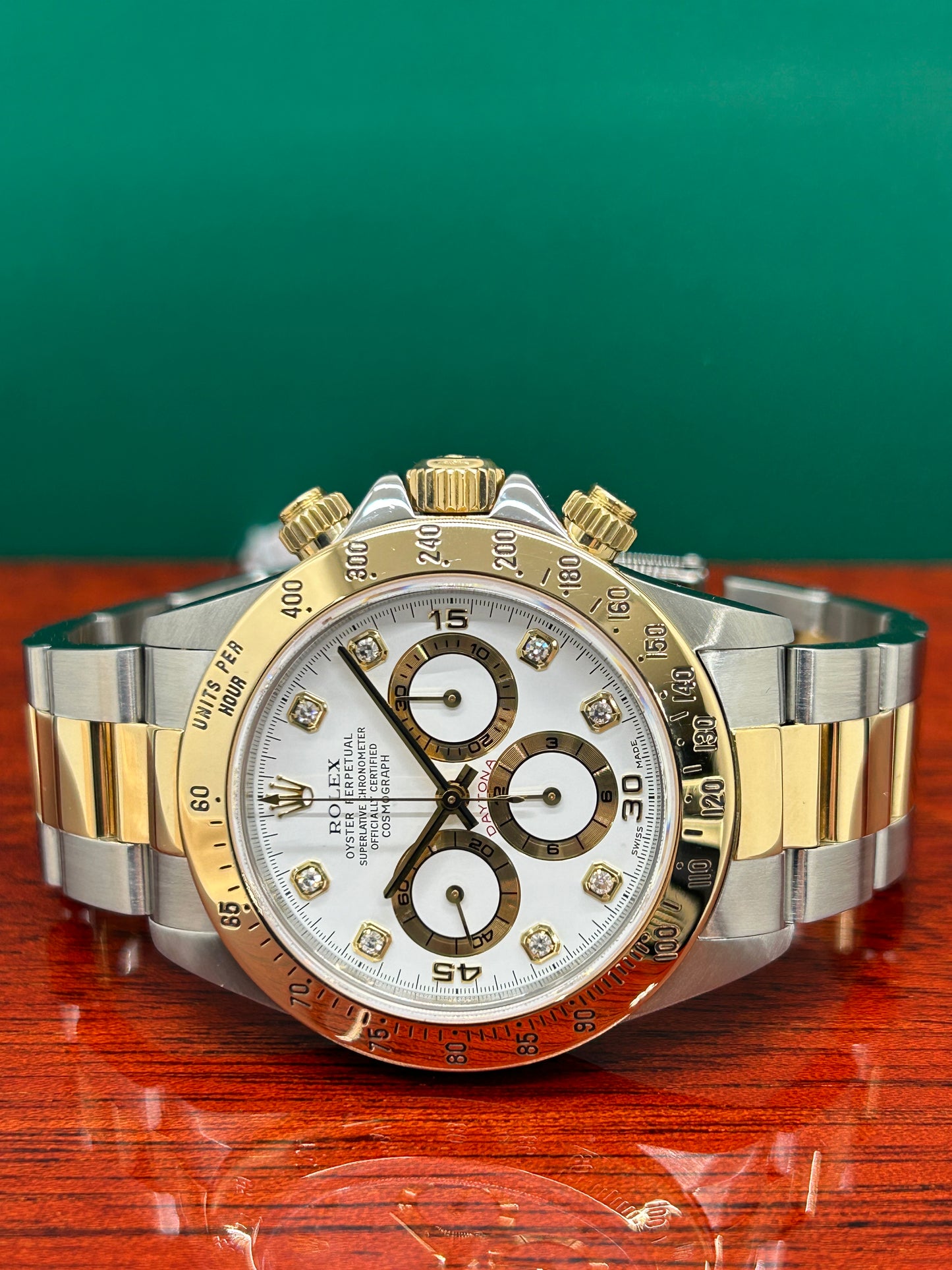 Rolex Daytona - 18Kt Yellow Gold - White Diamond Dial - El Primero - Ref 16523 - Year 1998