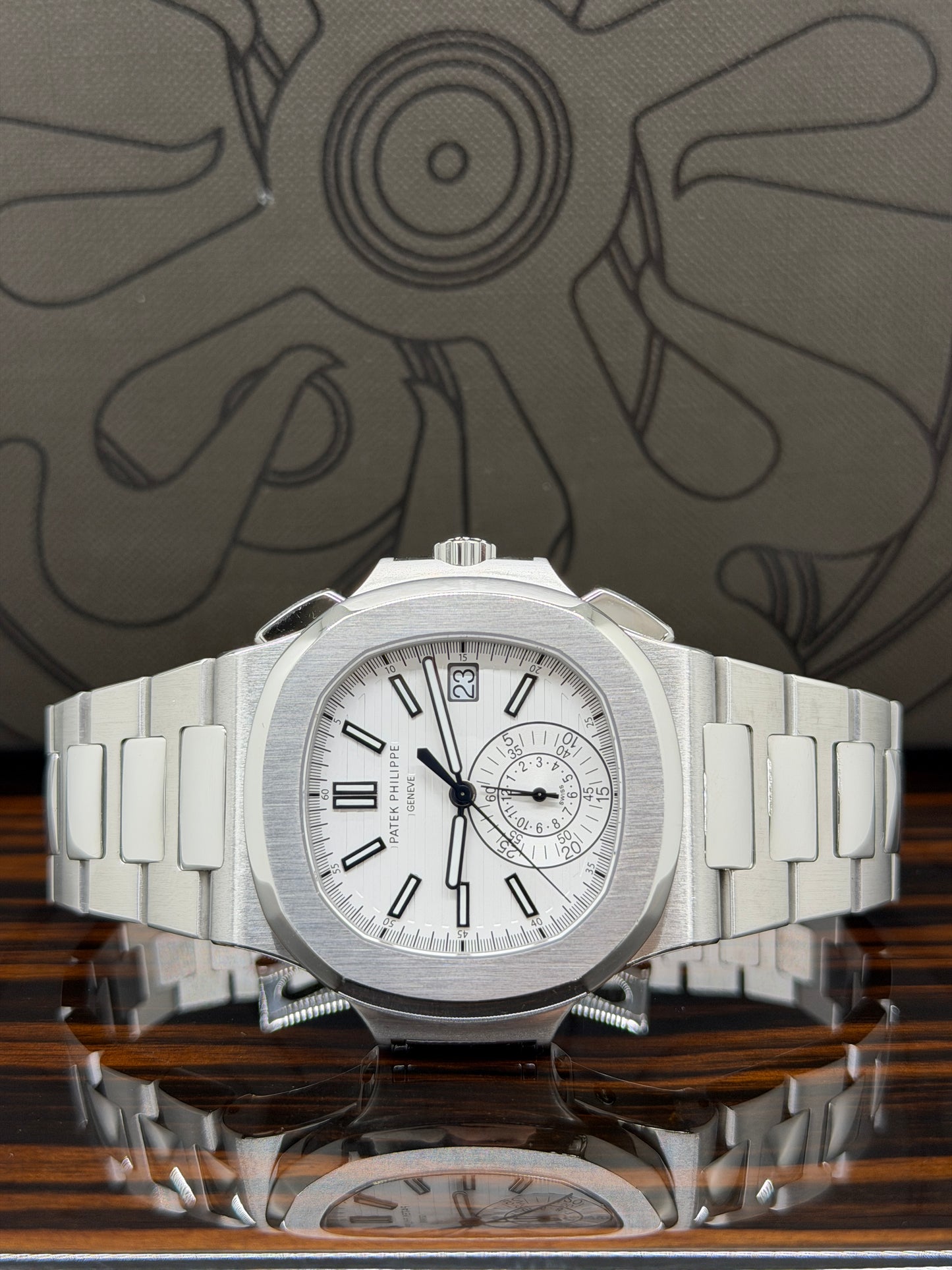 Patek Philippe Nautilus Chronograph - White Dial - Ref 5980/1A-019 - Year 2013 Official PP Service 2026